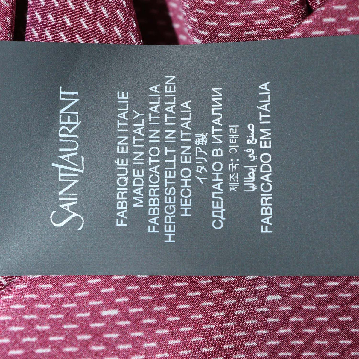 Saint Laurent Burgundy Silk Cassandre Longsleeve Shirt
