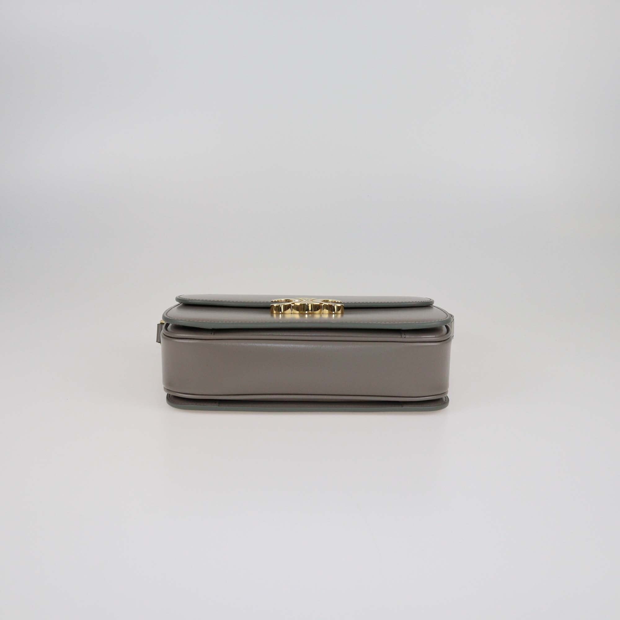 Celine Grey Classique Triomphe Shoulder Bag Womens Celine