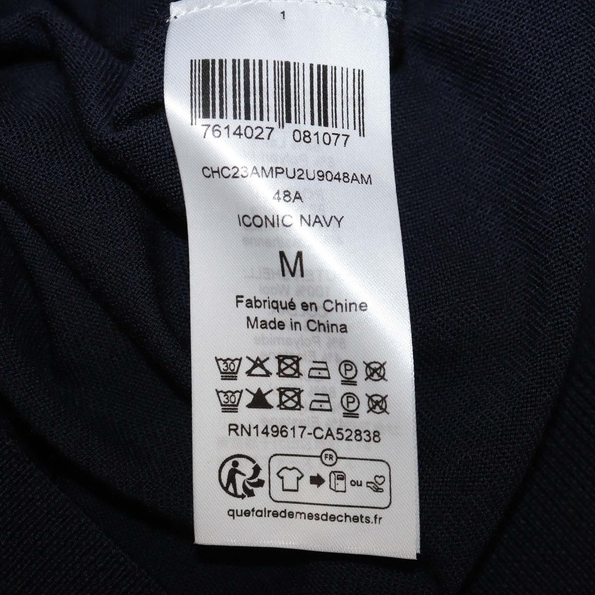 Chloe Navy Blue Wool Knitted Long Sleeve Shirt