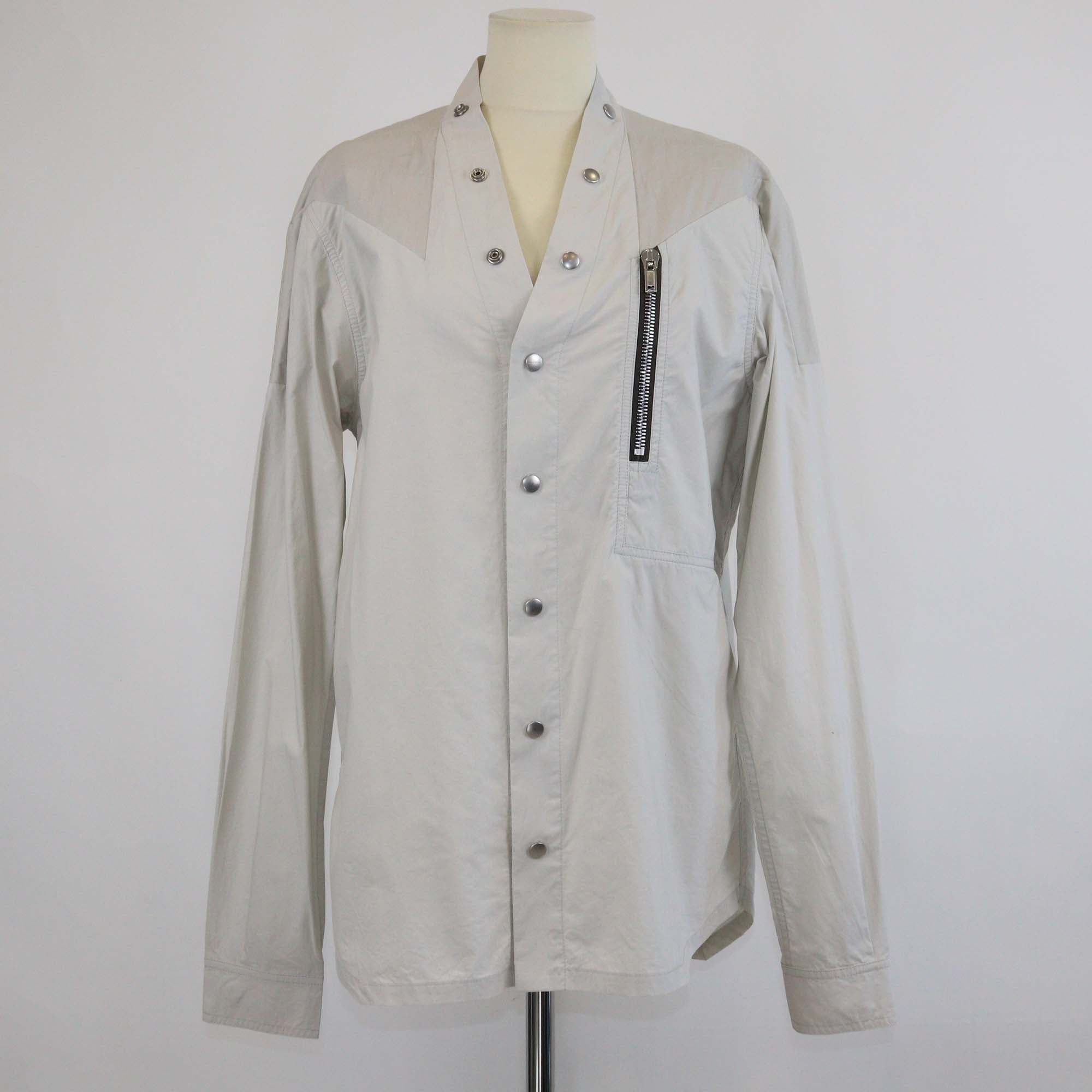 Rick Owens Light Beige Cotton Larry Long Sleeve Shirt