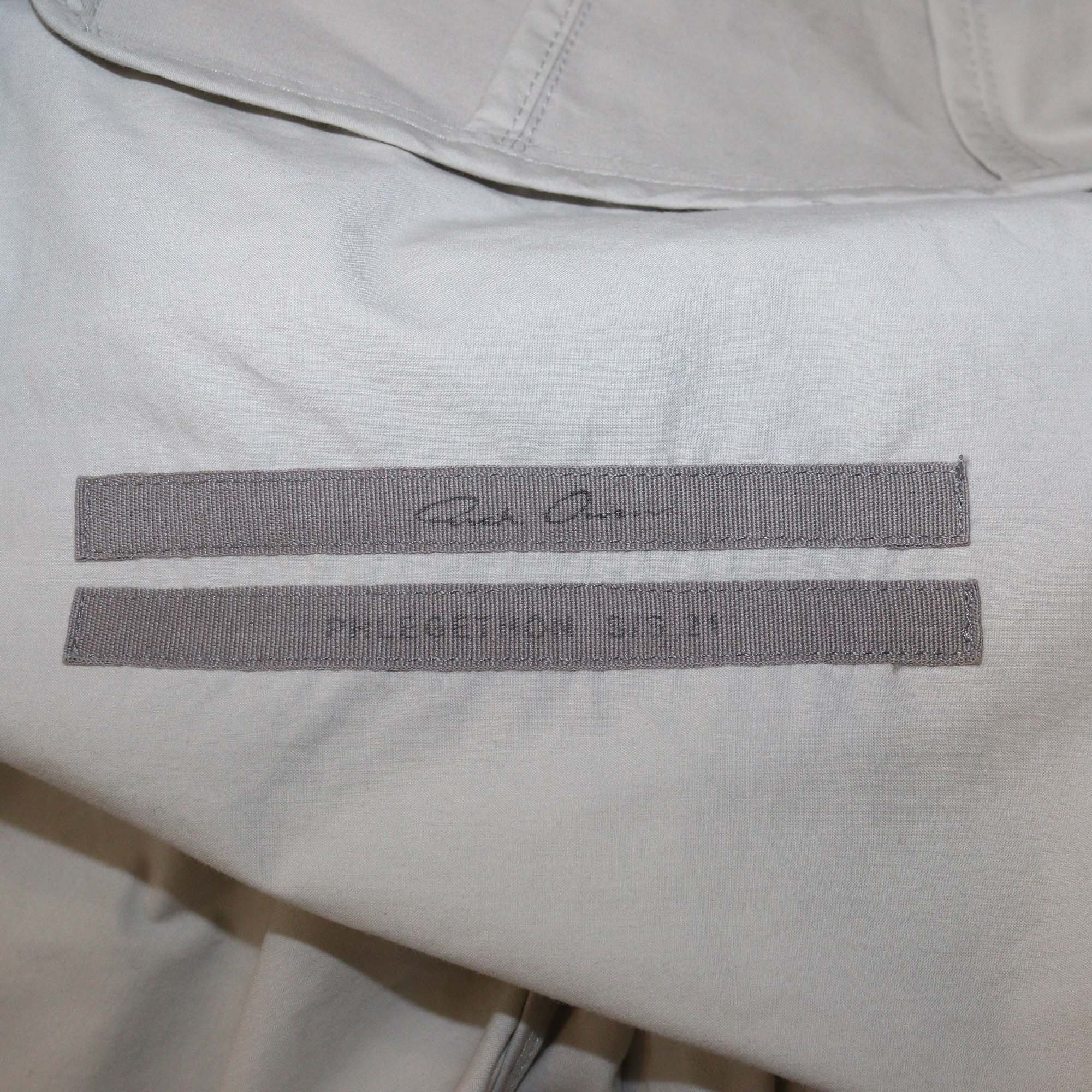 Rick Owens Light Beige Cotton Larry Long Sleeve Shirt