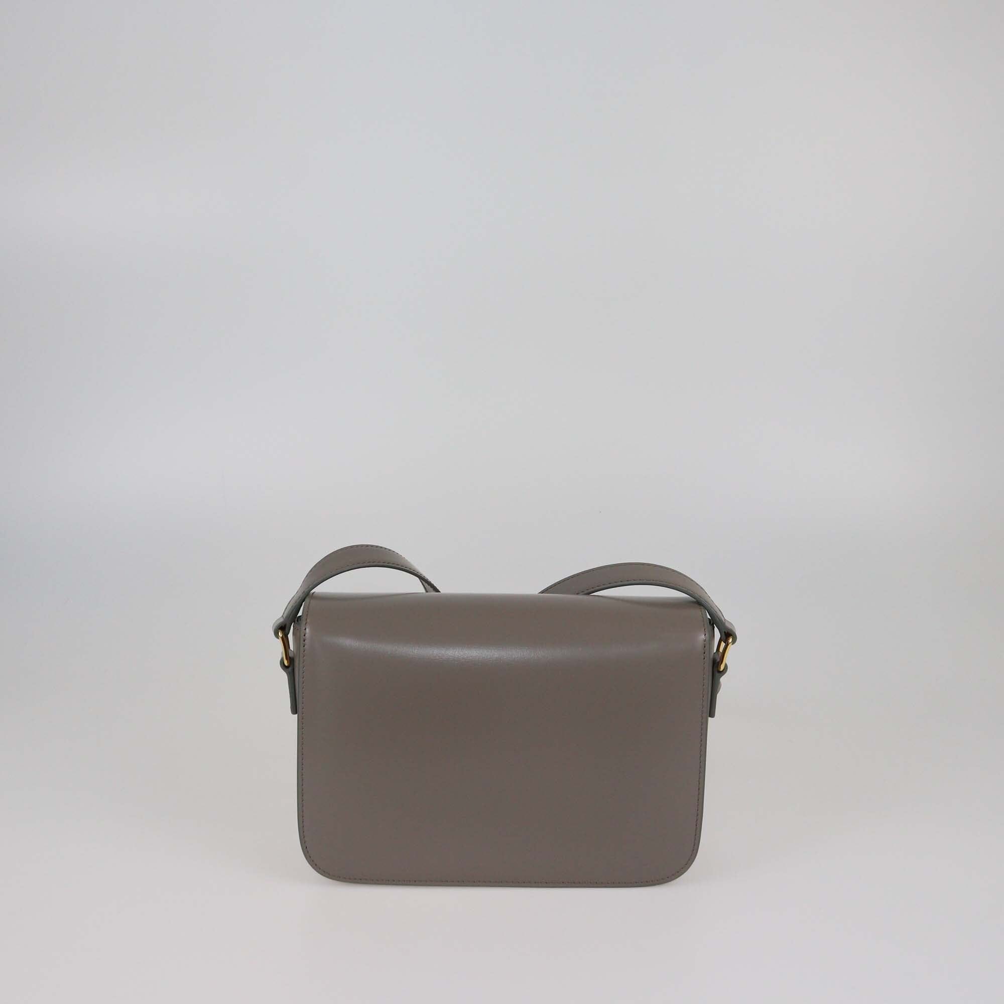 Celine Grey Classique Triomphe Shoulder Bag Womens Celine