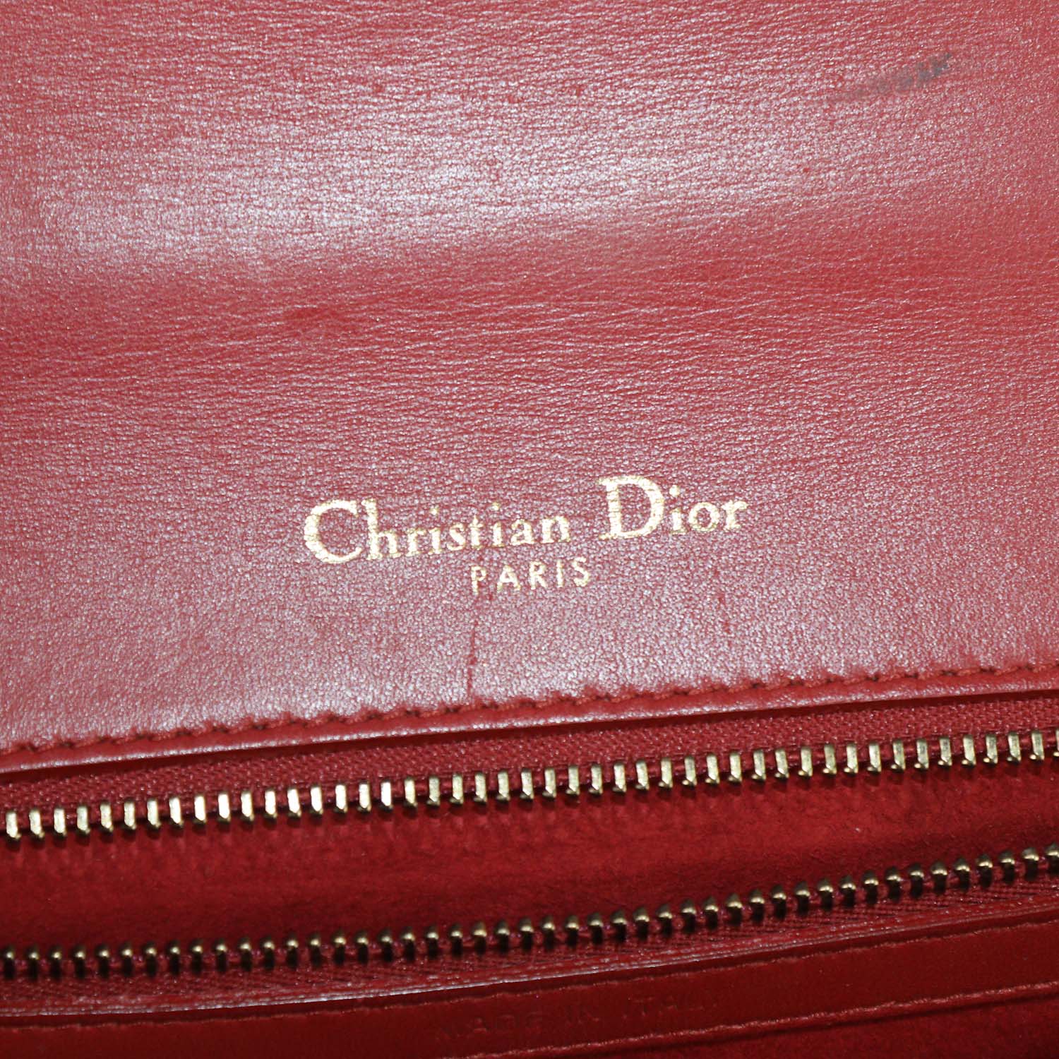 Christian Dior Red Cannage Leather Medium Studded Diorama Shoulder Bag