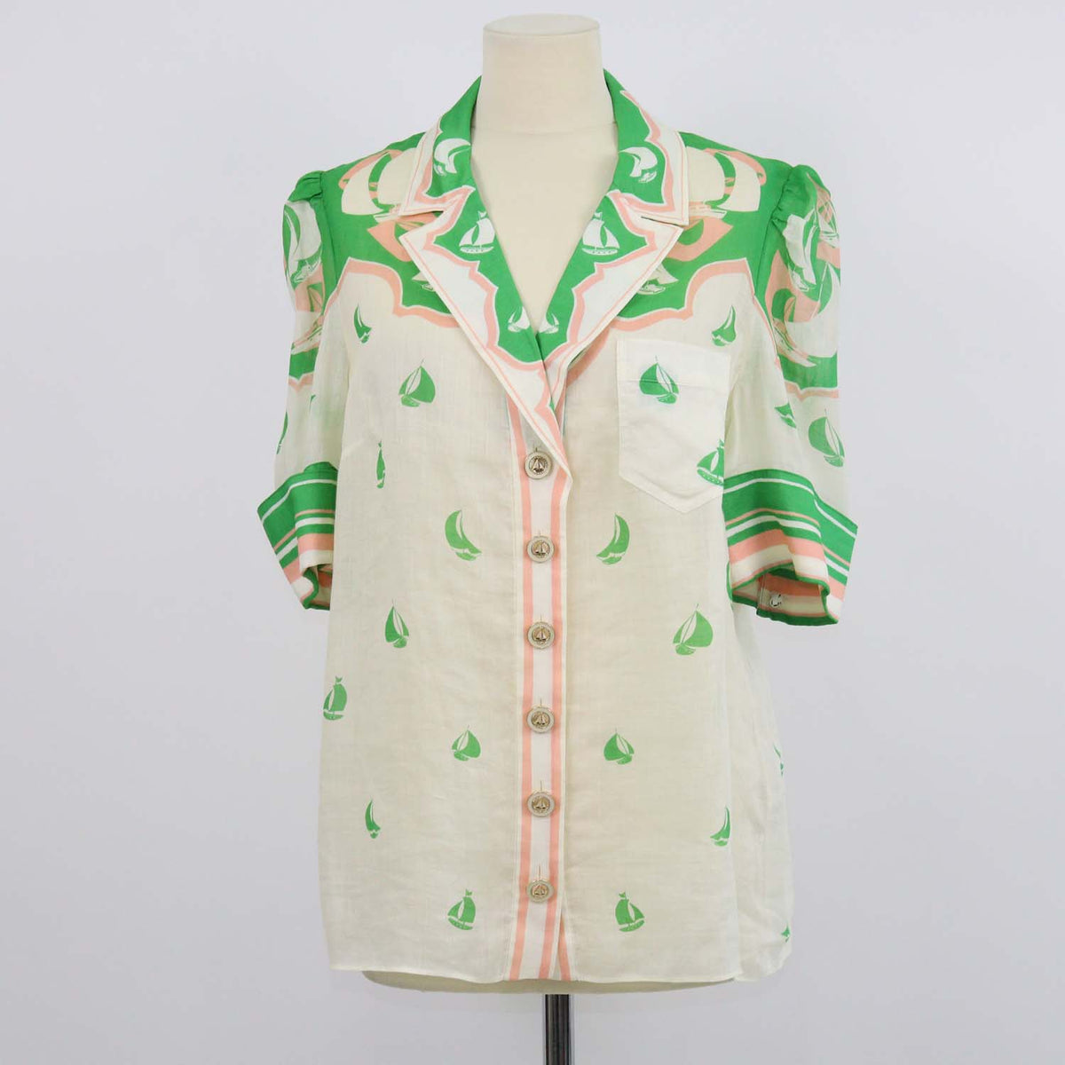 Zimmermann Multicolor Ramie Sailboat Print Shirt