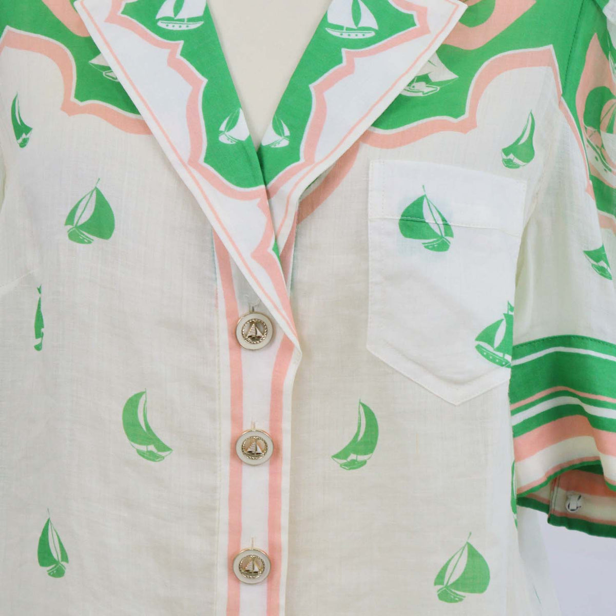 Zimmermann Multicolor Ramie Sailboat Print Shirt