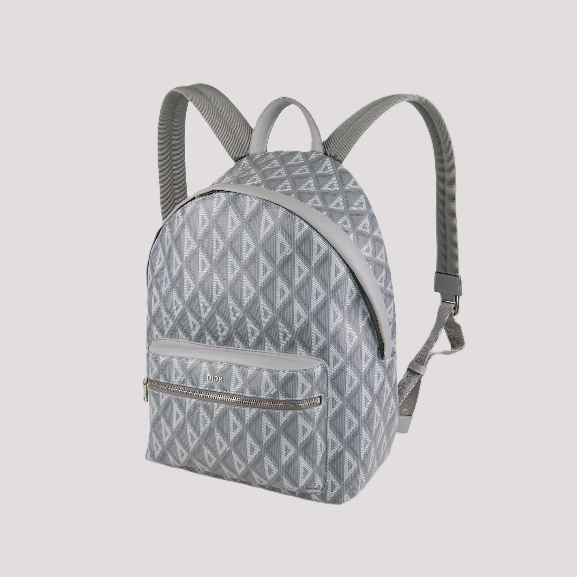 Christian Dior Grey CD Diamond Coated Canvas Rider Backpack