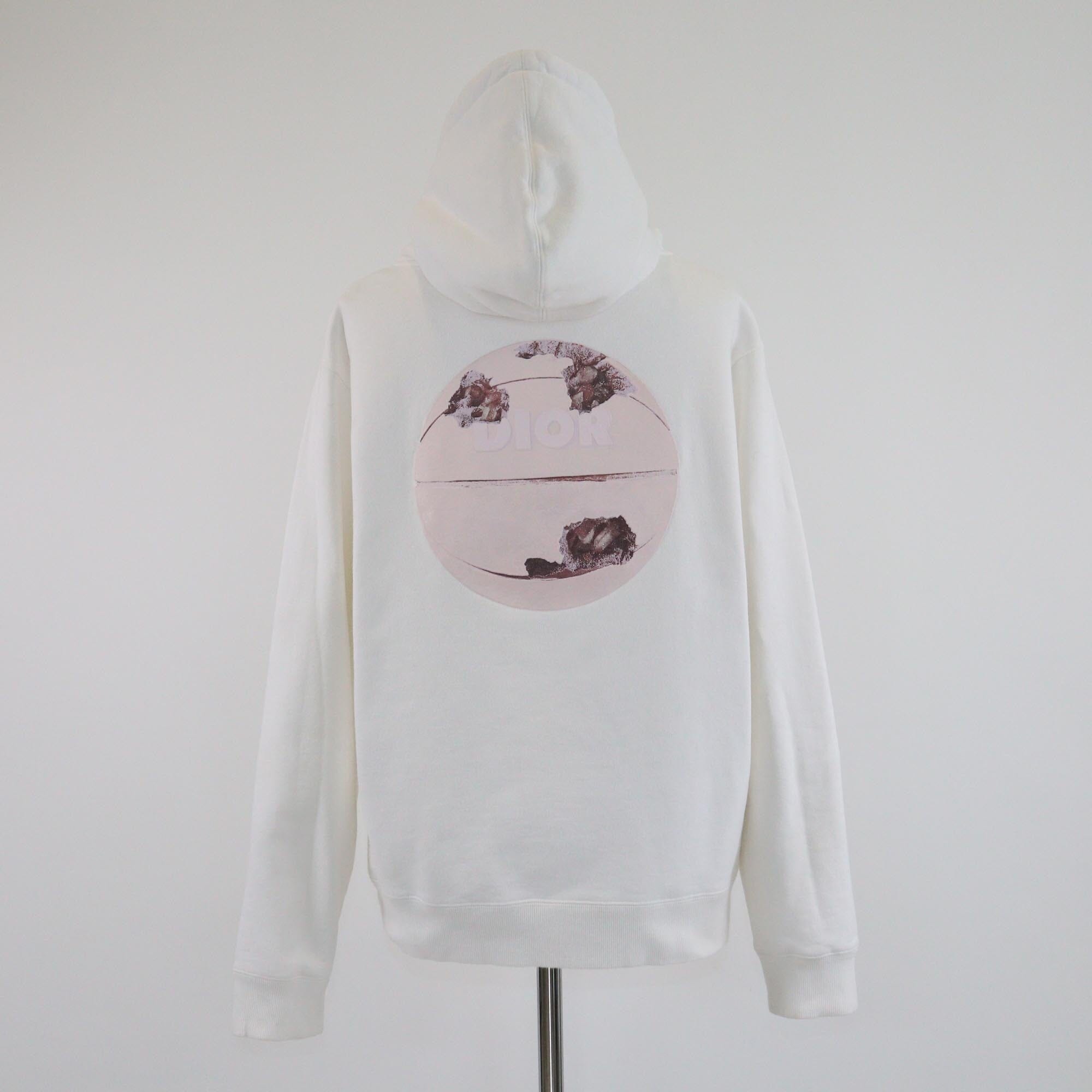 Christian Dior x Daniel Arsham White CD Basketball Hoodie Sweatshirt Mens Christian Dior x Daniel Arsham