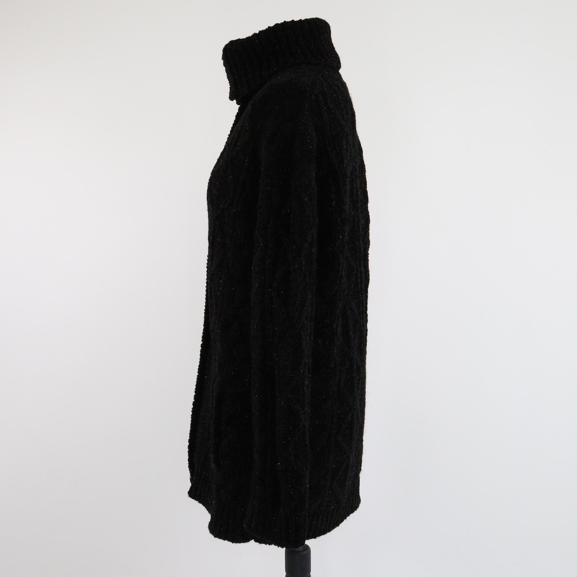Dolce & Gabbana Black Knit Glitter Longsleeve Cardigan Womens Dolce & Gabbana