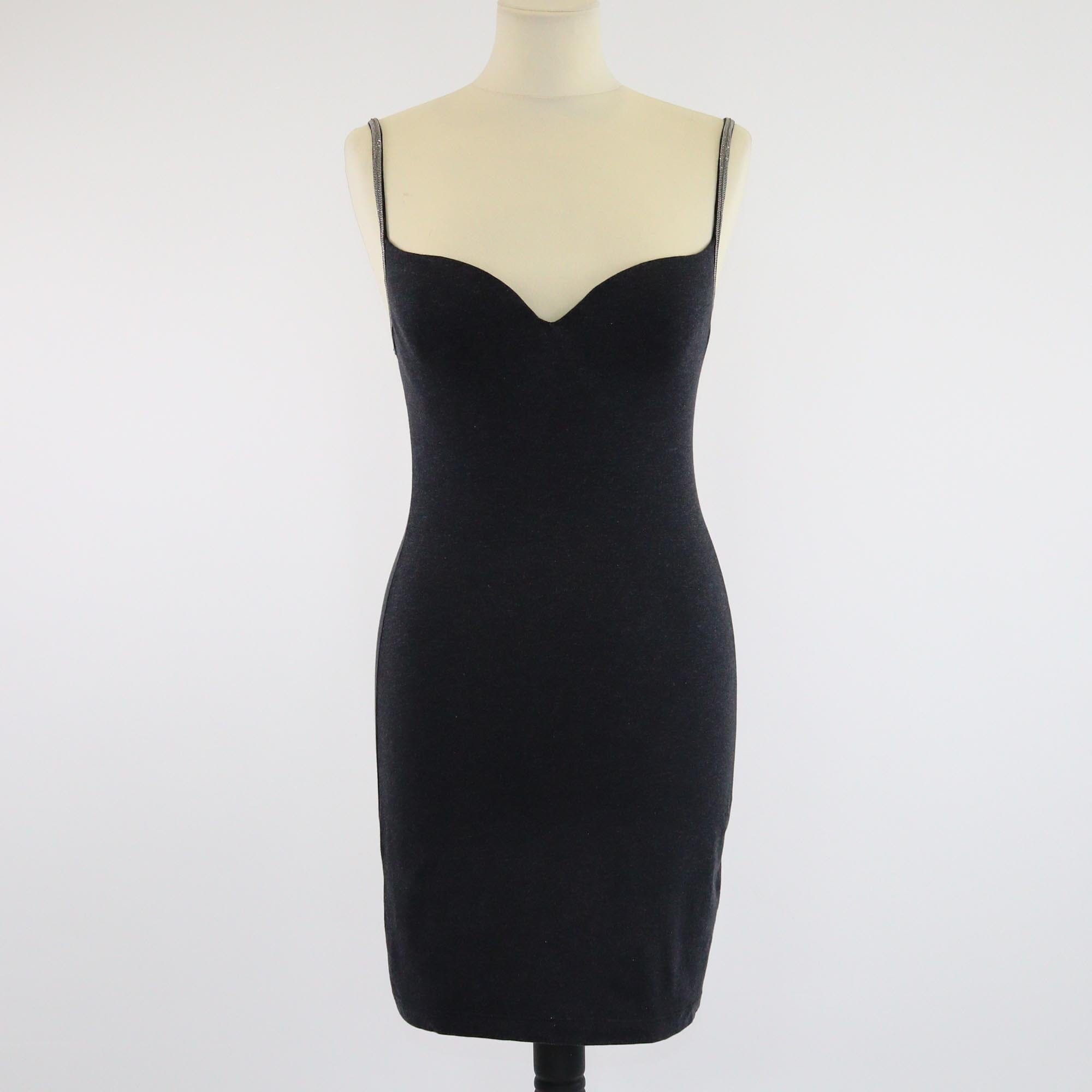 Brunello Cucinelli Black Sleeveless Strap Beaded Tank Top Womens Brunello Cucinelli