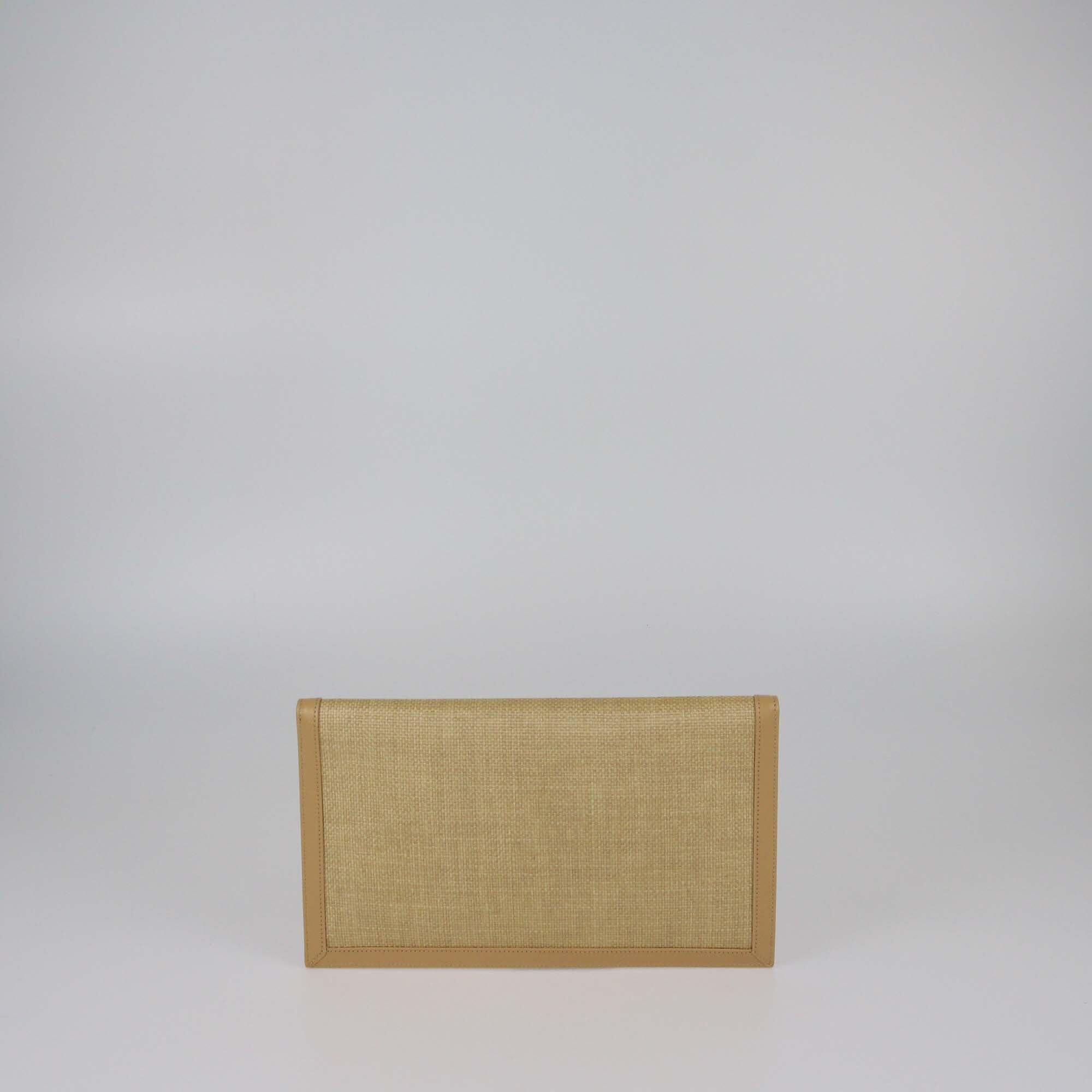 Saint Laurent Natural Raffia Small Uptown Pouch Womens Saint Laurent