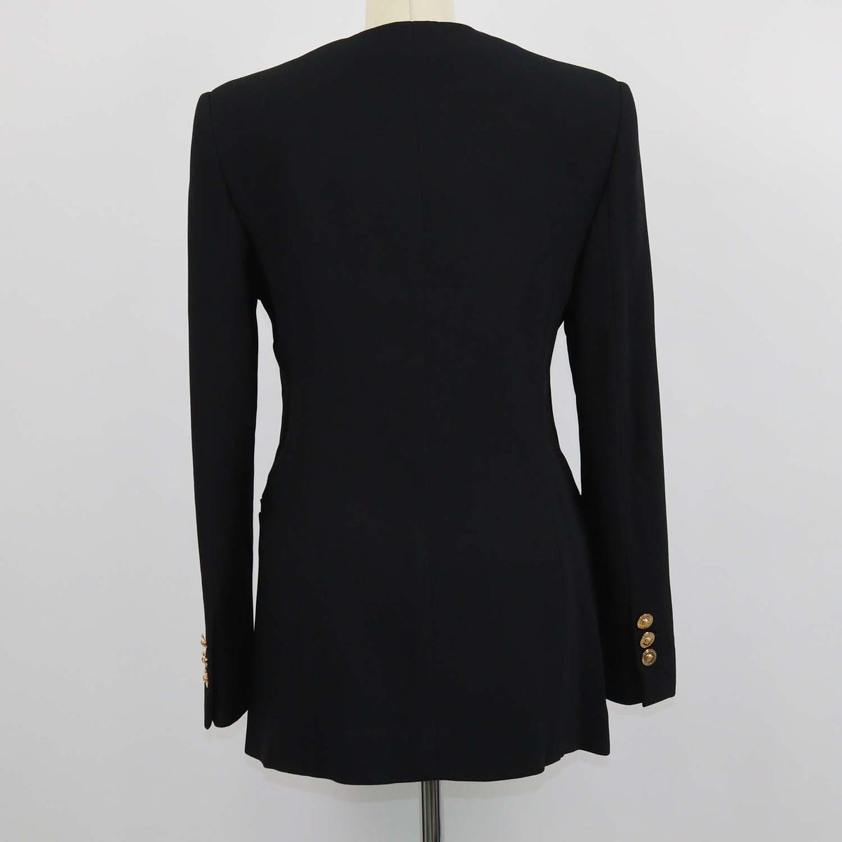 Versace Black Blend Acetate Keyhole Blazer