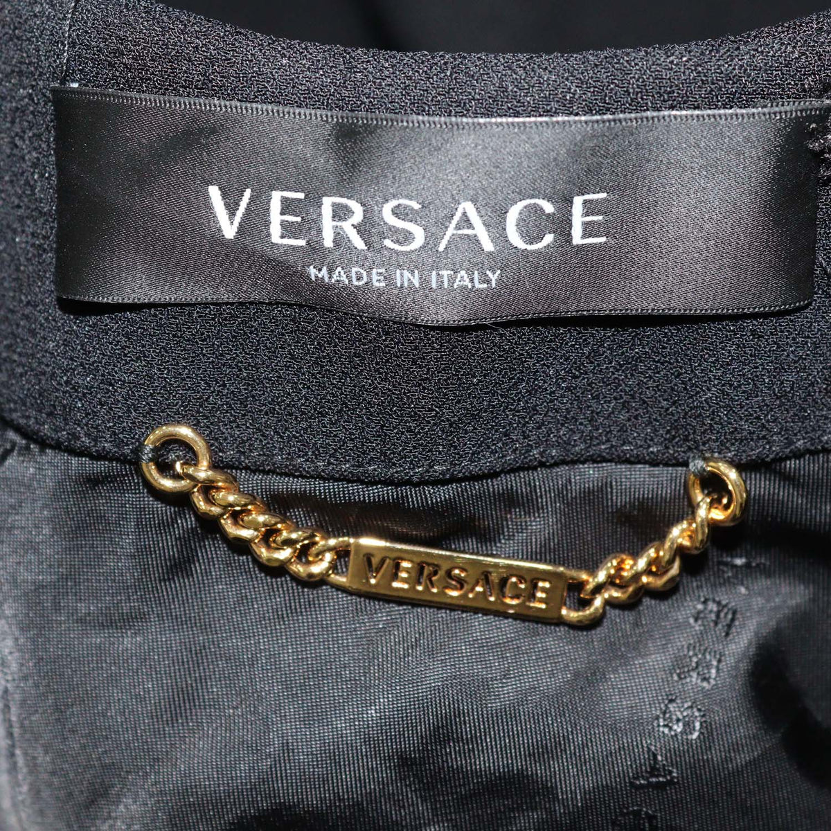 Versace Black Blend Acetate Keyhole Blazer