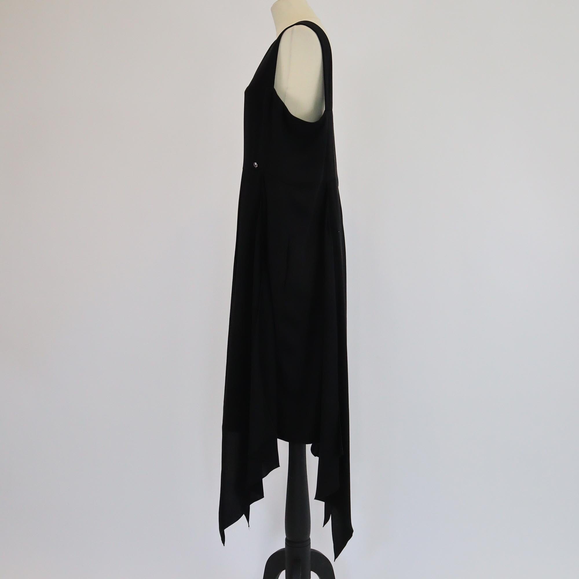 Chanel Black Double Crepe Sleeveless Midi Dress Womens Chanel