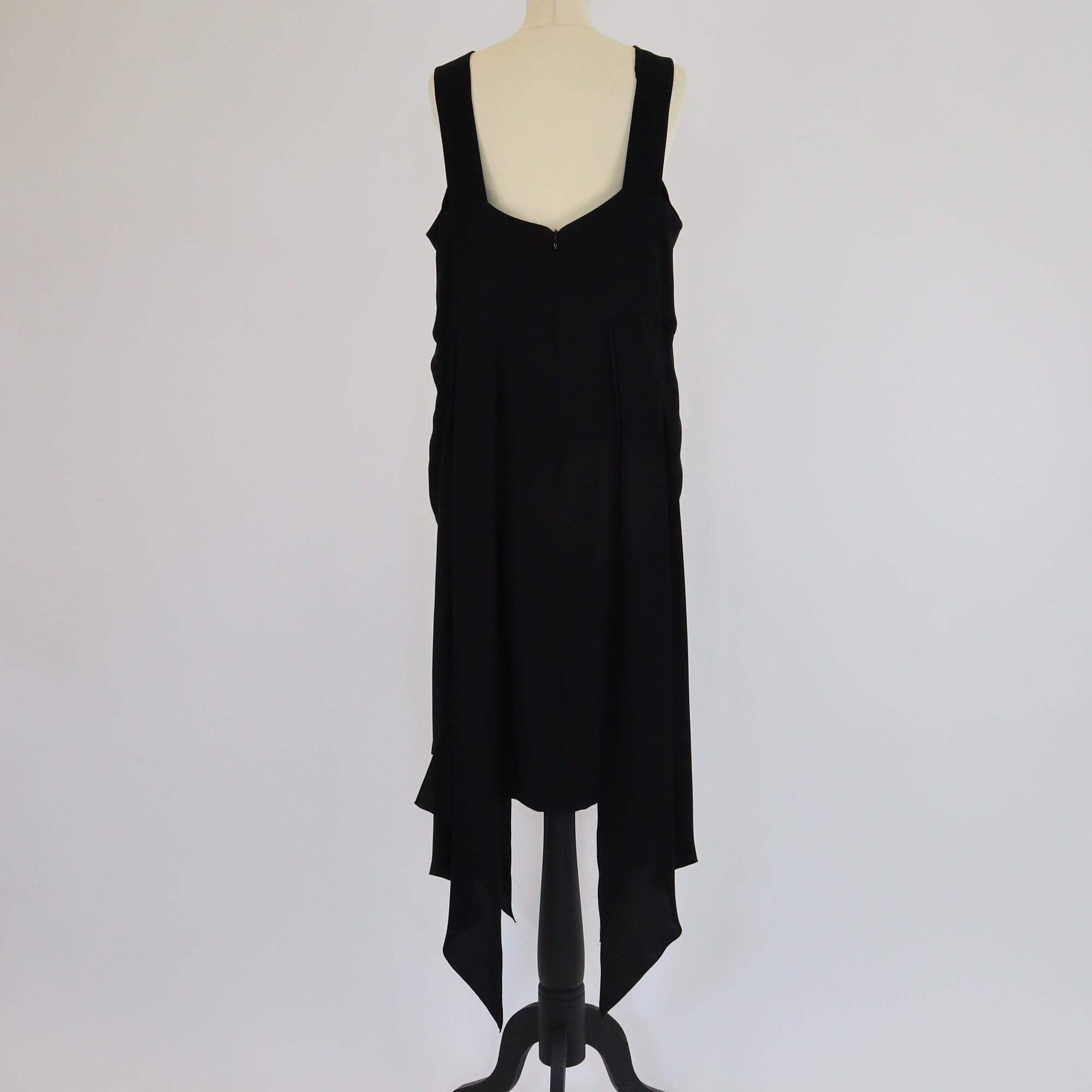 Chanel Black Double Crepe Sleeveless Midi Dress Womens Chanel