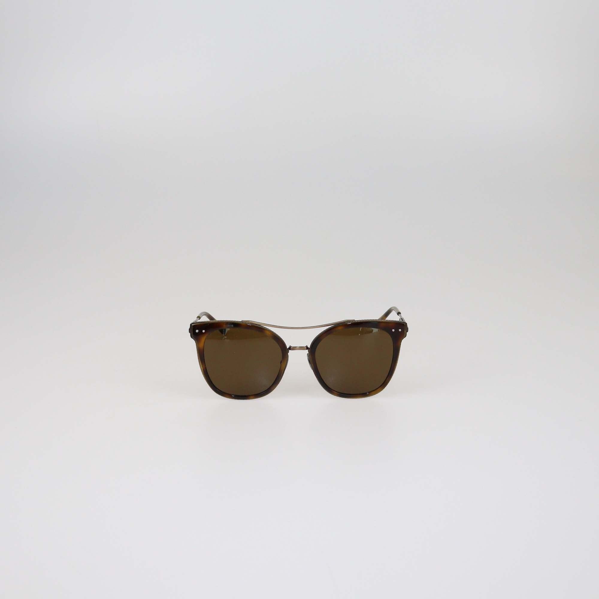 Bottega Veneta Brown Tortoise Square Sunglasses Womens Bottega Veneta