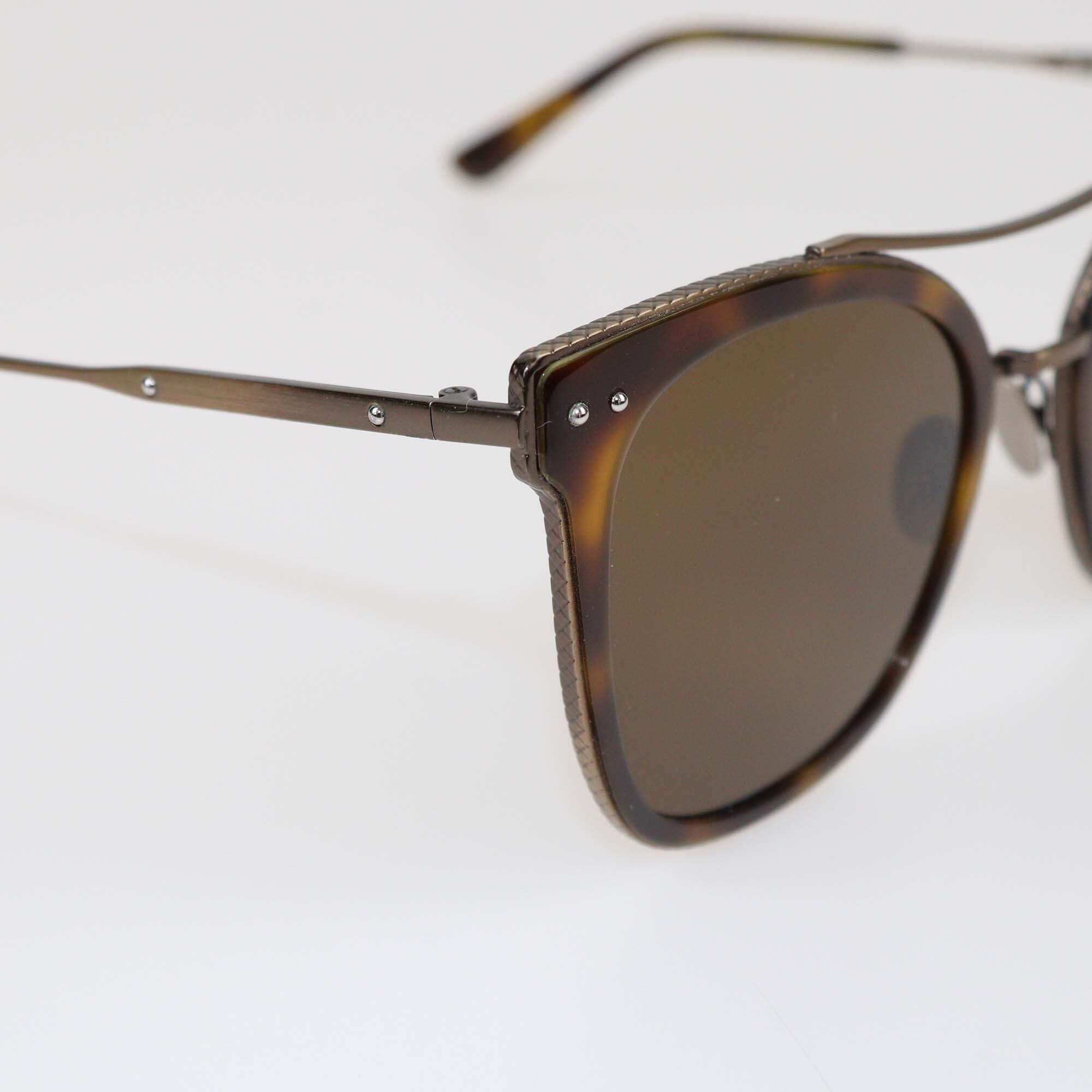 Bottega Veneta Brown Tortoise Square Sunglasses Womens Bottega Veneta