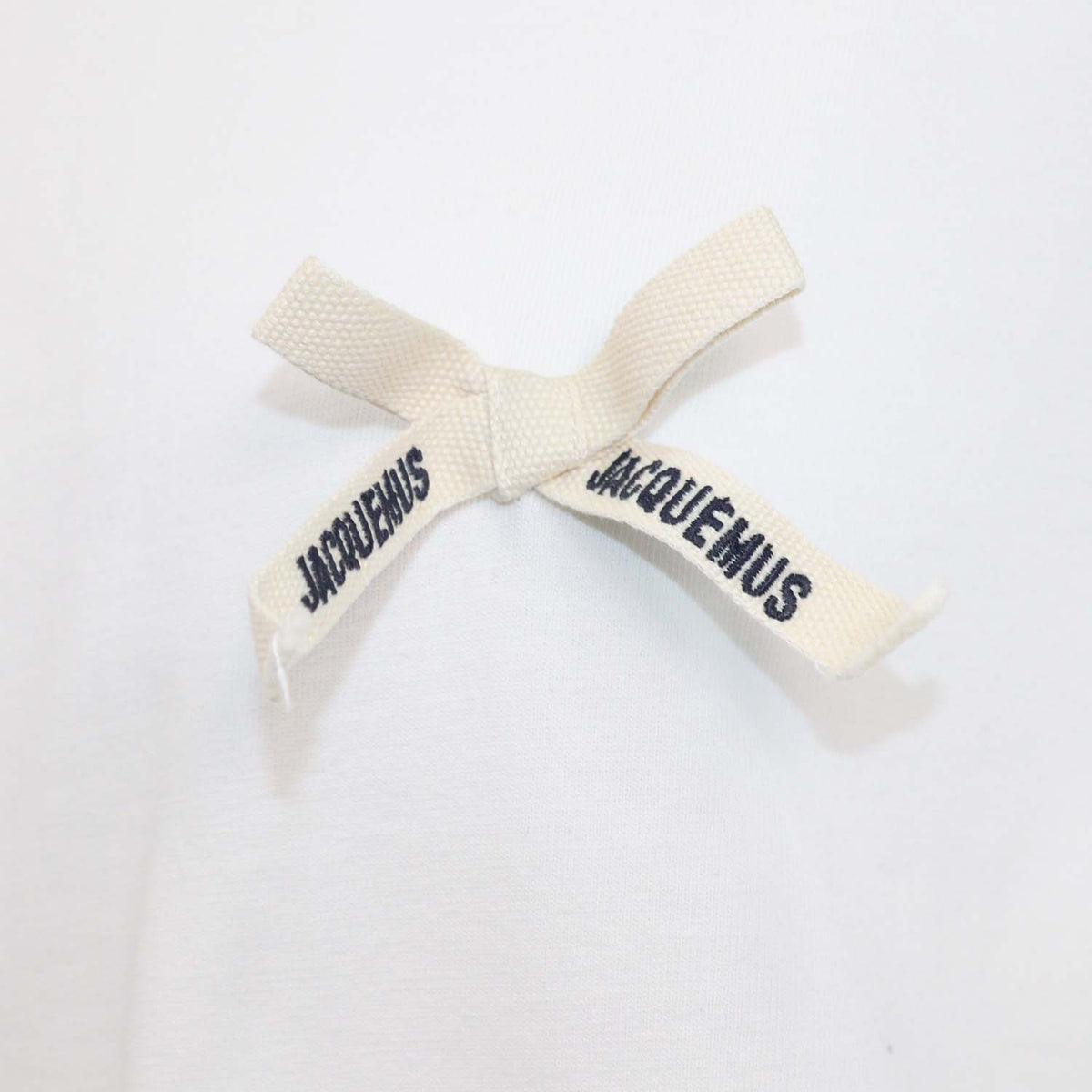 Jacquemus White Cotton Le Noeud Crew Neck T-Shirt