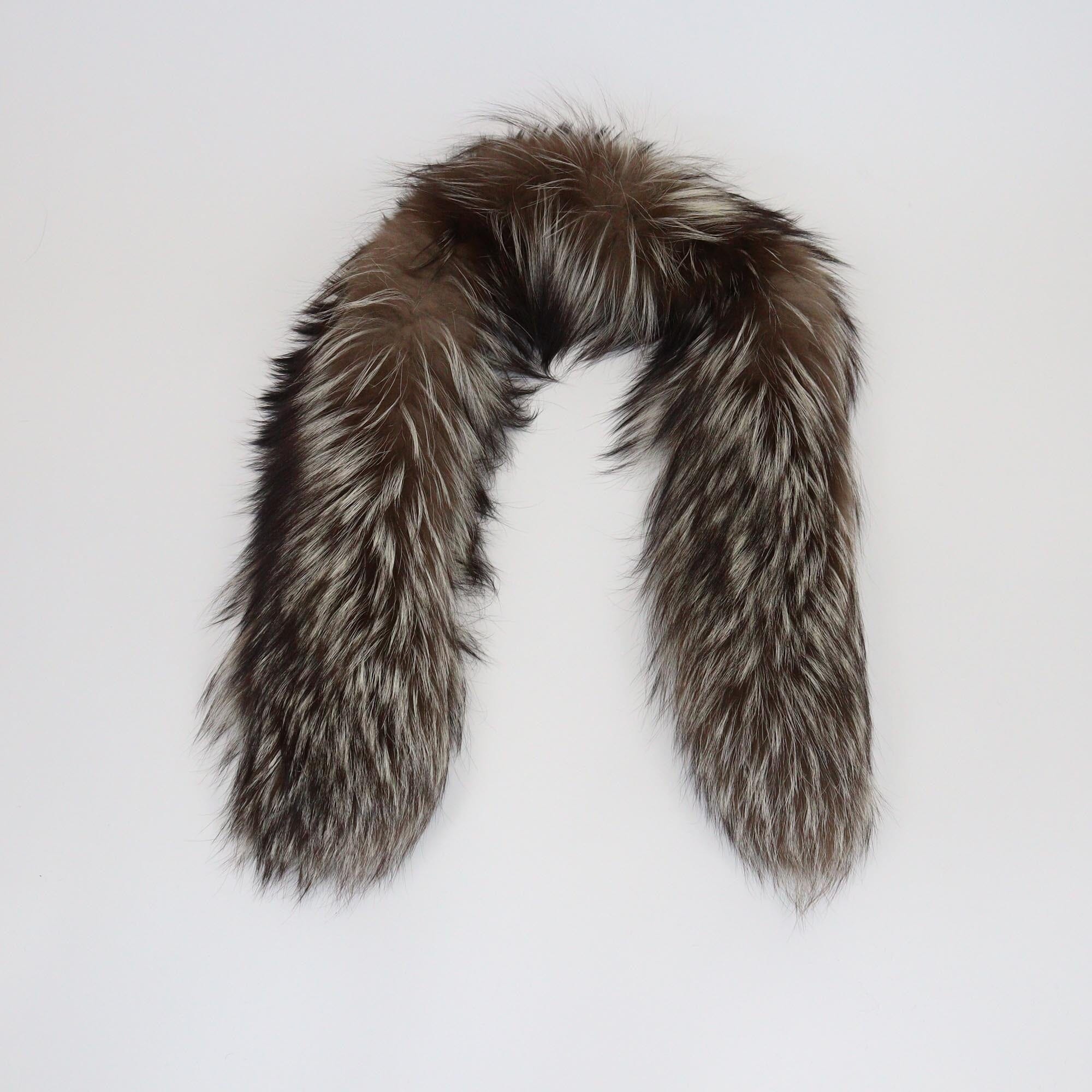 SportMax Brown/White Fox Fur Neck Scarf Womens SportMax