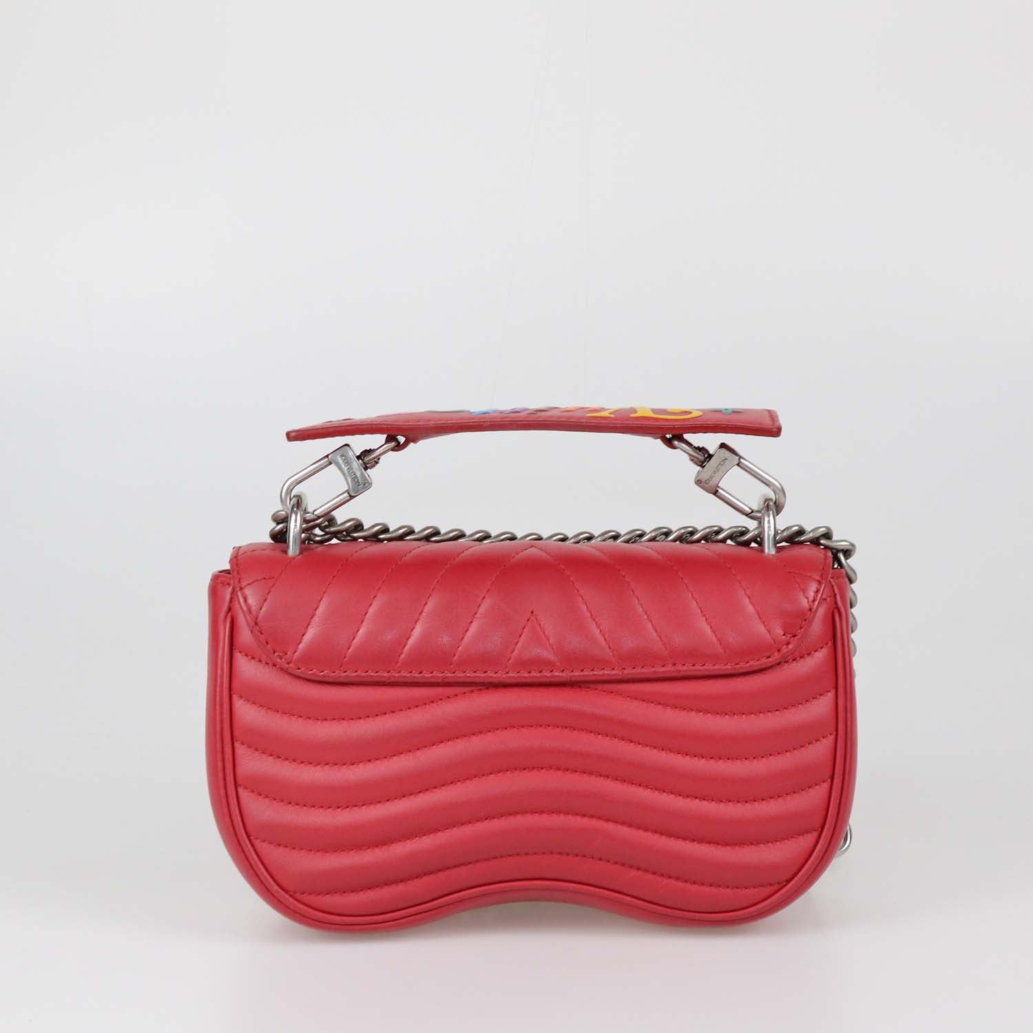 Louis Vuitton Red Leather New Wave Chain PM Bag