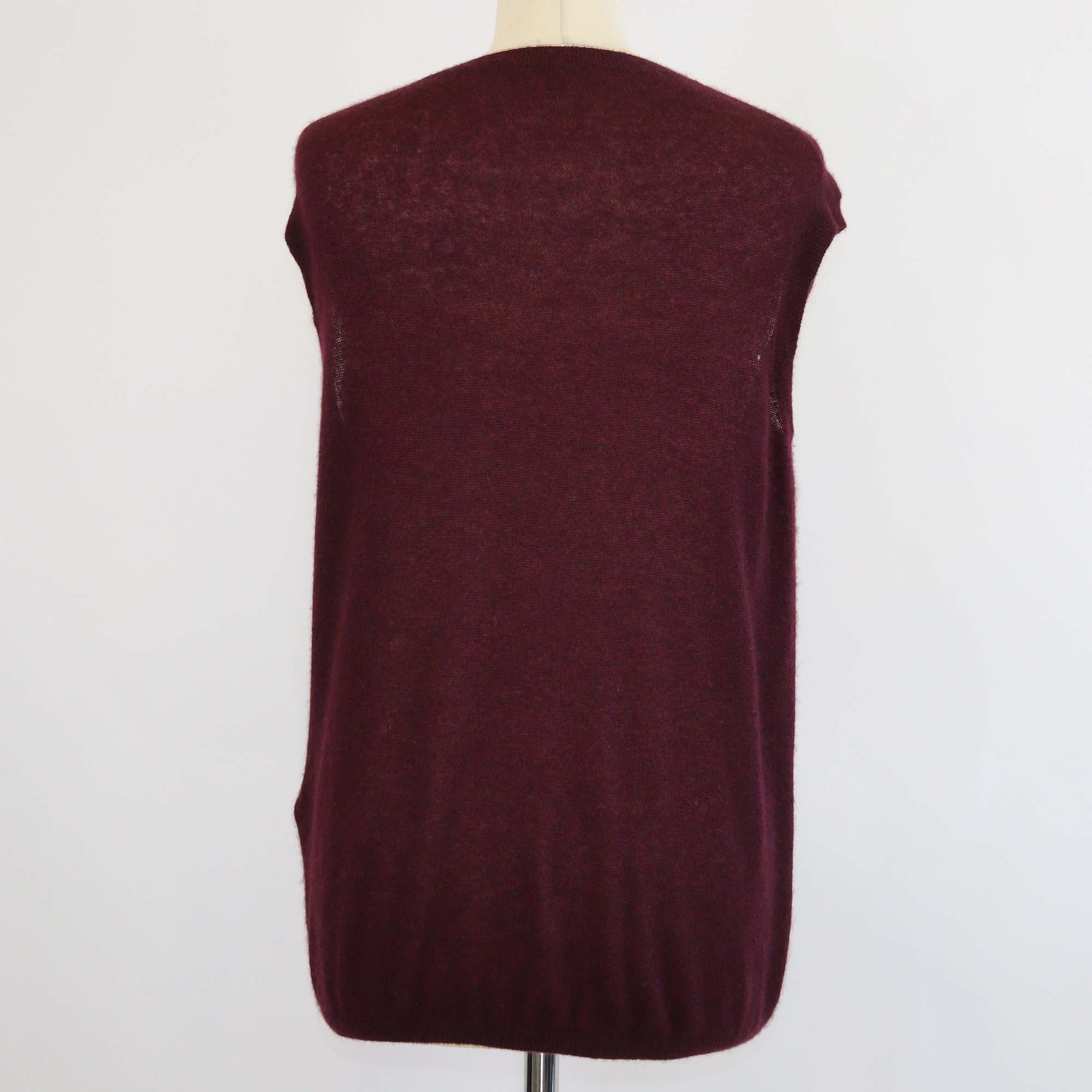 Loro Piana Burgundy Cashmere Blended Knit Sleeveless Top