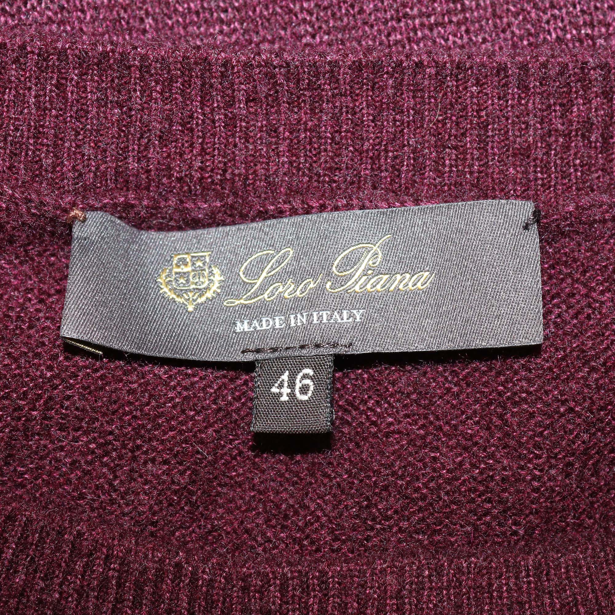Loro Piana Burgundy Cashmere Blended Knit Sleeveless Top
