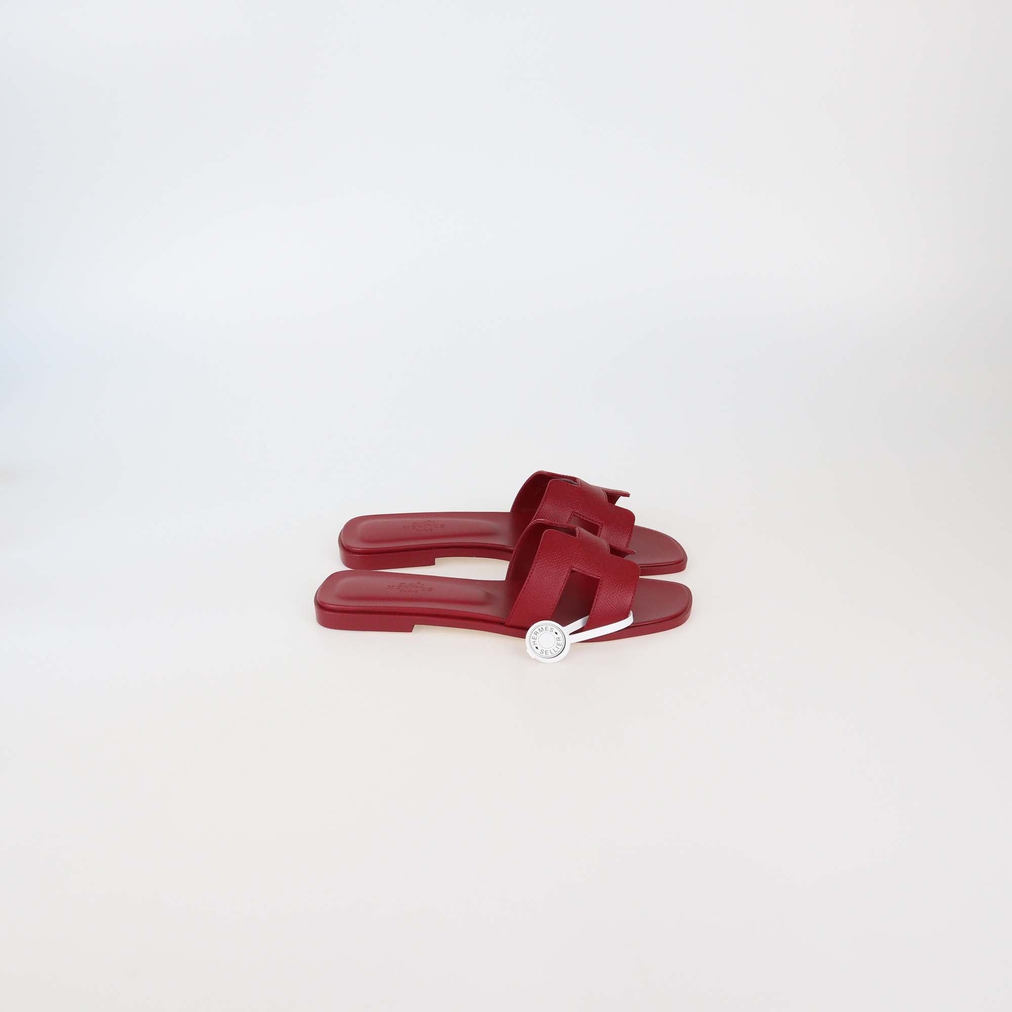 Hermes Rose Framboise Epsom Oran Sandals