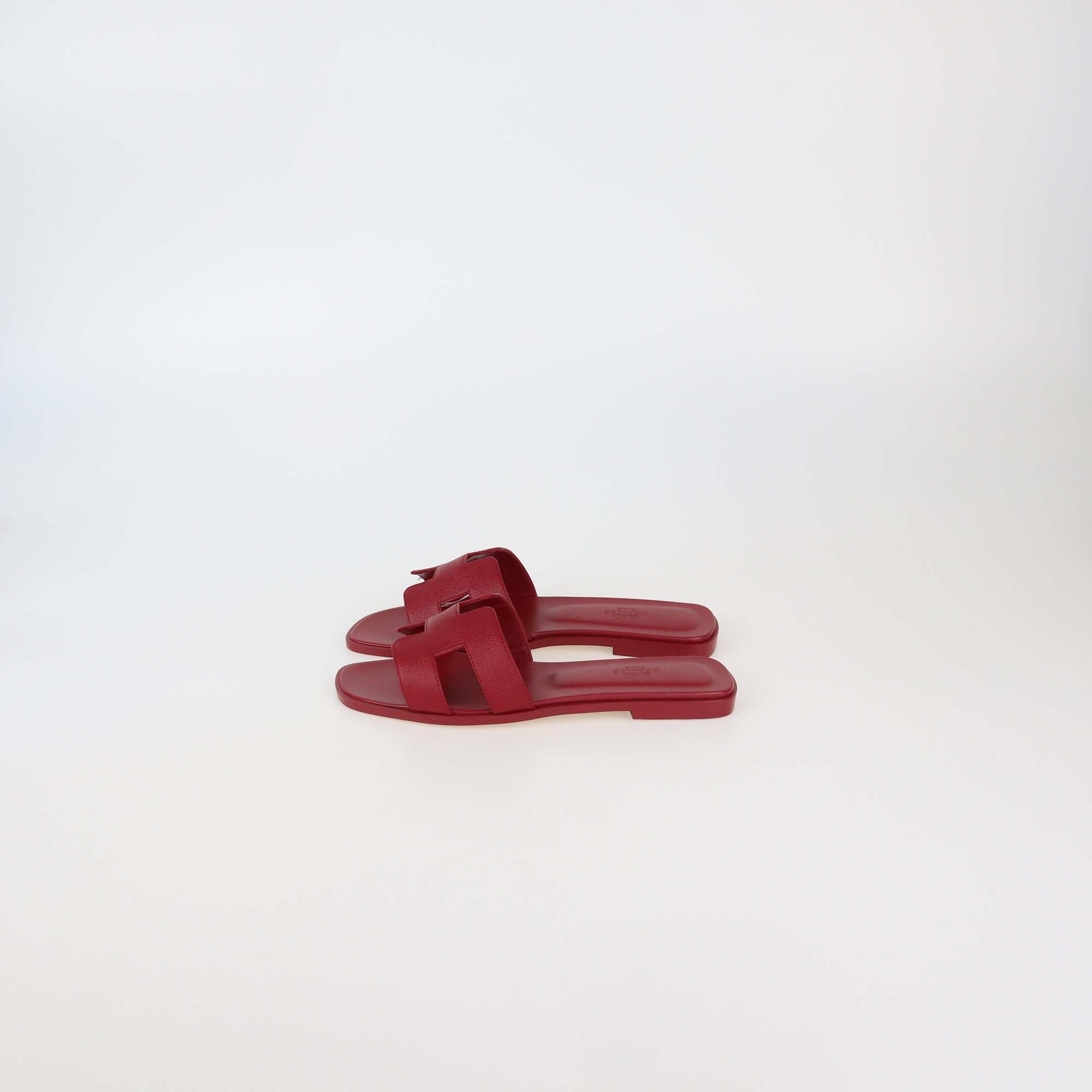 Hermes Rose Framboise Epsom Oran Sandals