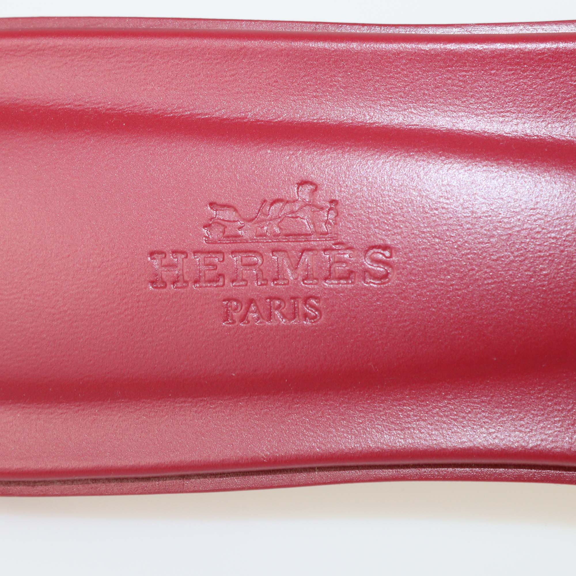 Hermes Rose Framboise Epsom Oran Sandals