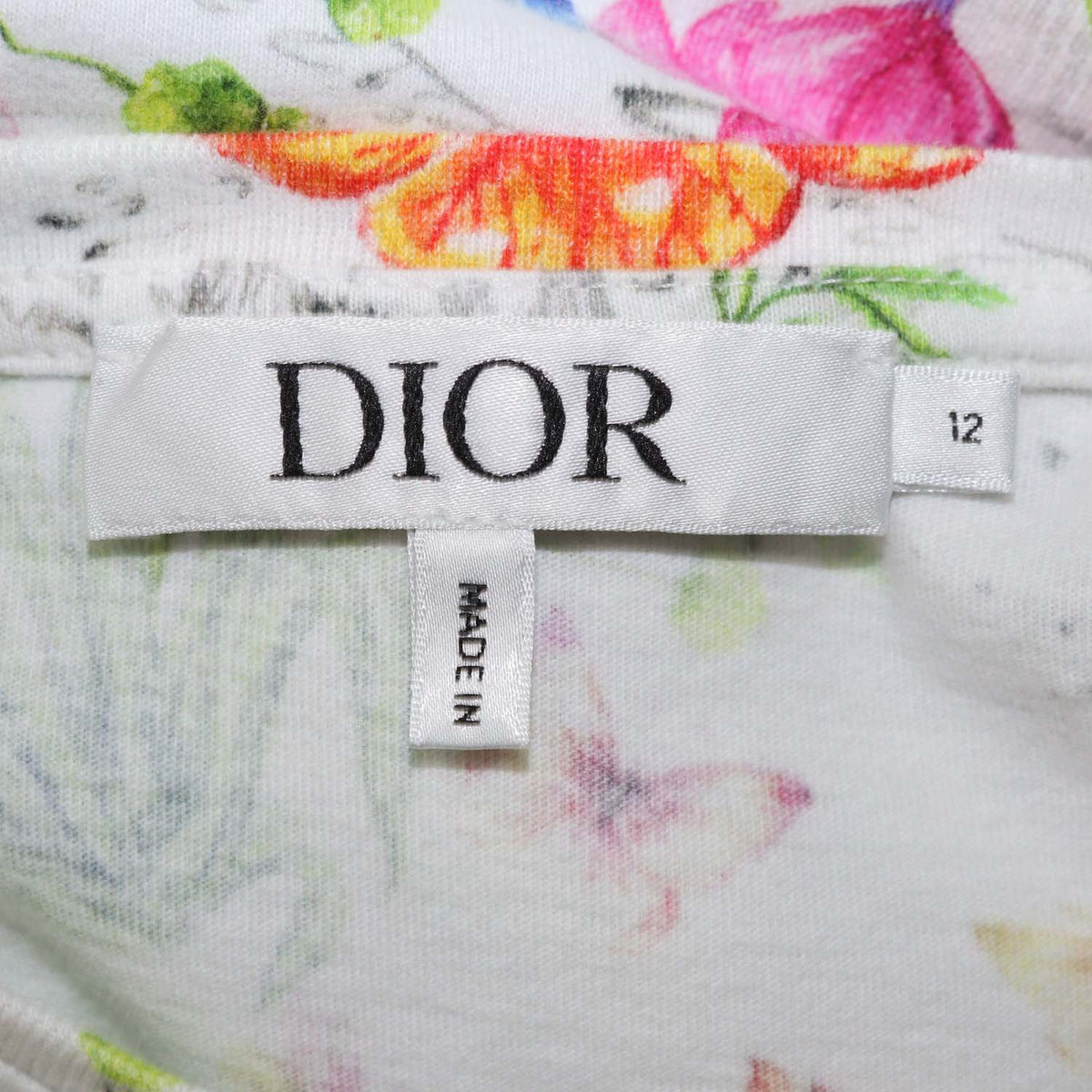 Christian Dior Kids Multicolor Cotton Floral Print T-Shirt
