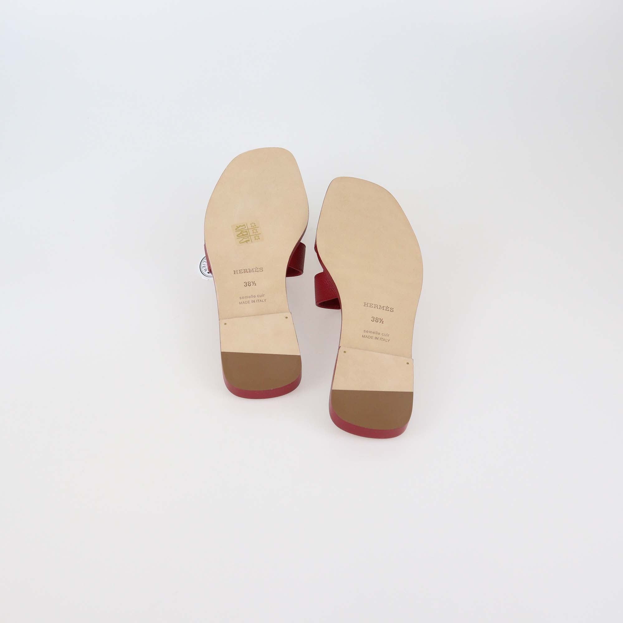 Hermes Rose Framboise Epsom Oran Sandals