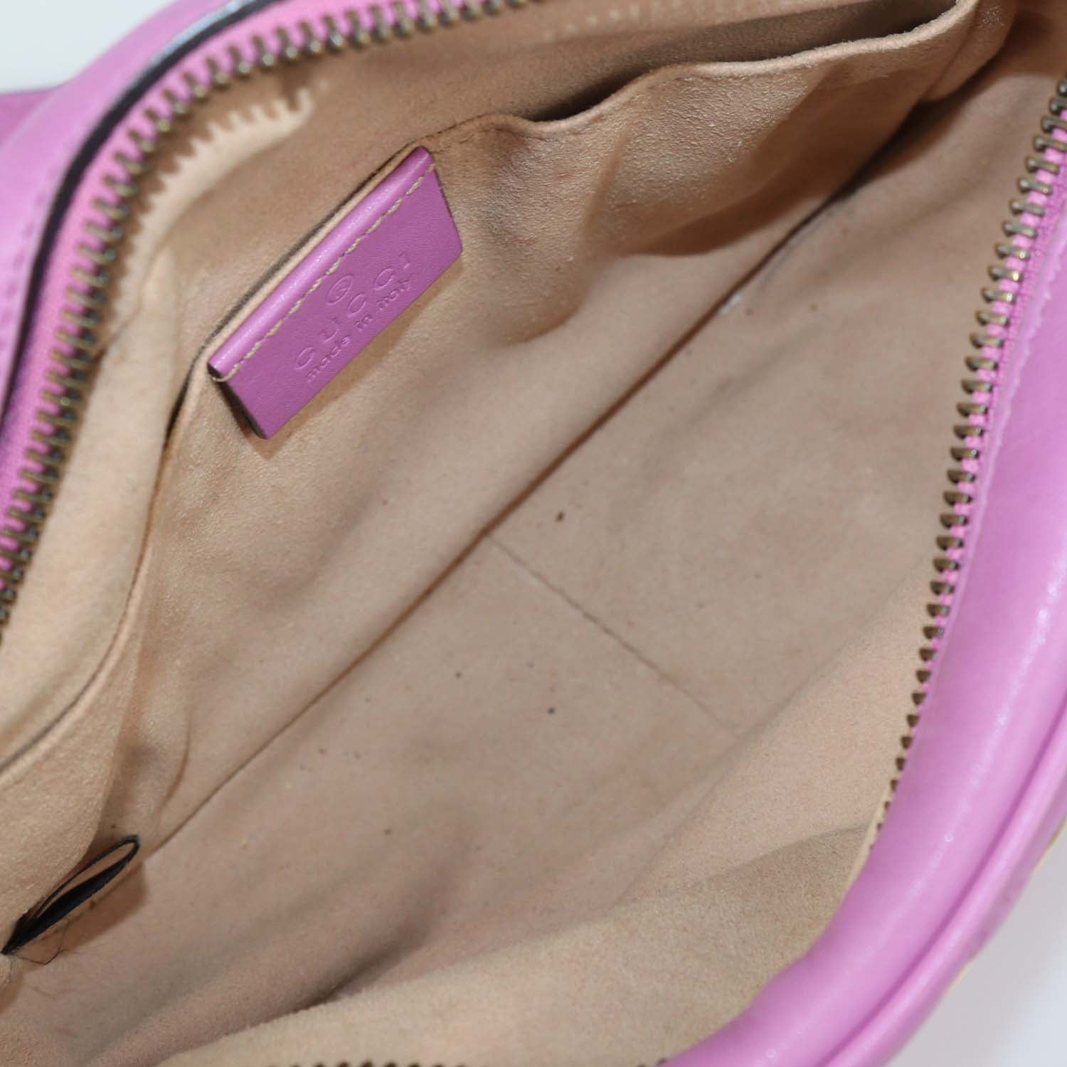 Gucci Pink Matelasse Leather Mini GG Marmont Camera Bag