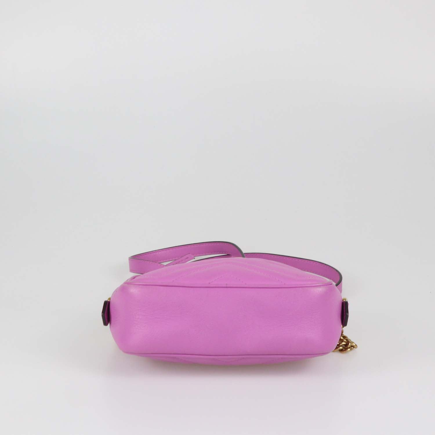 Gucci Pink Matelasse Leather Mini GG Marmont Camera Bag