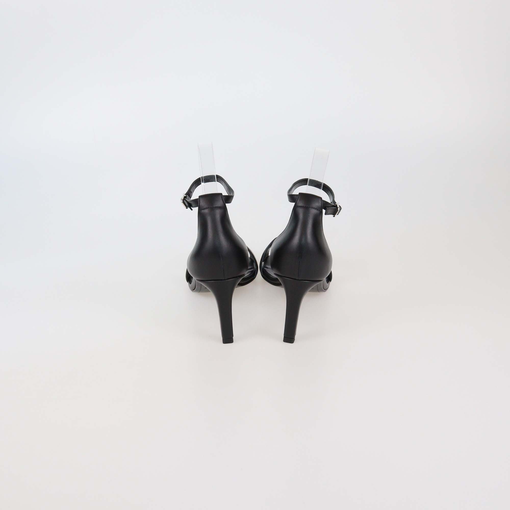 Hermes Black Leather Premiere 70 Sandals