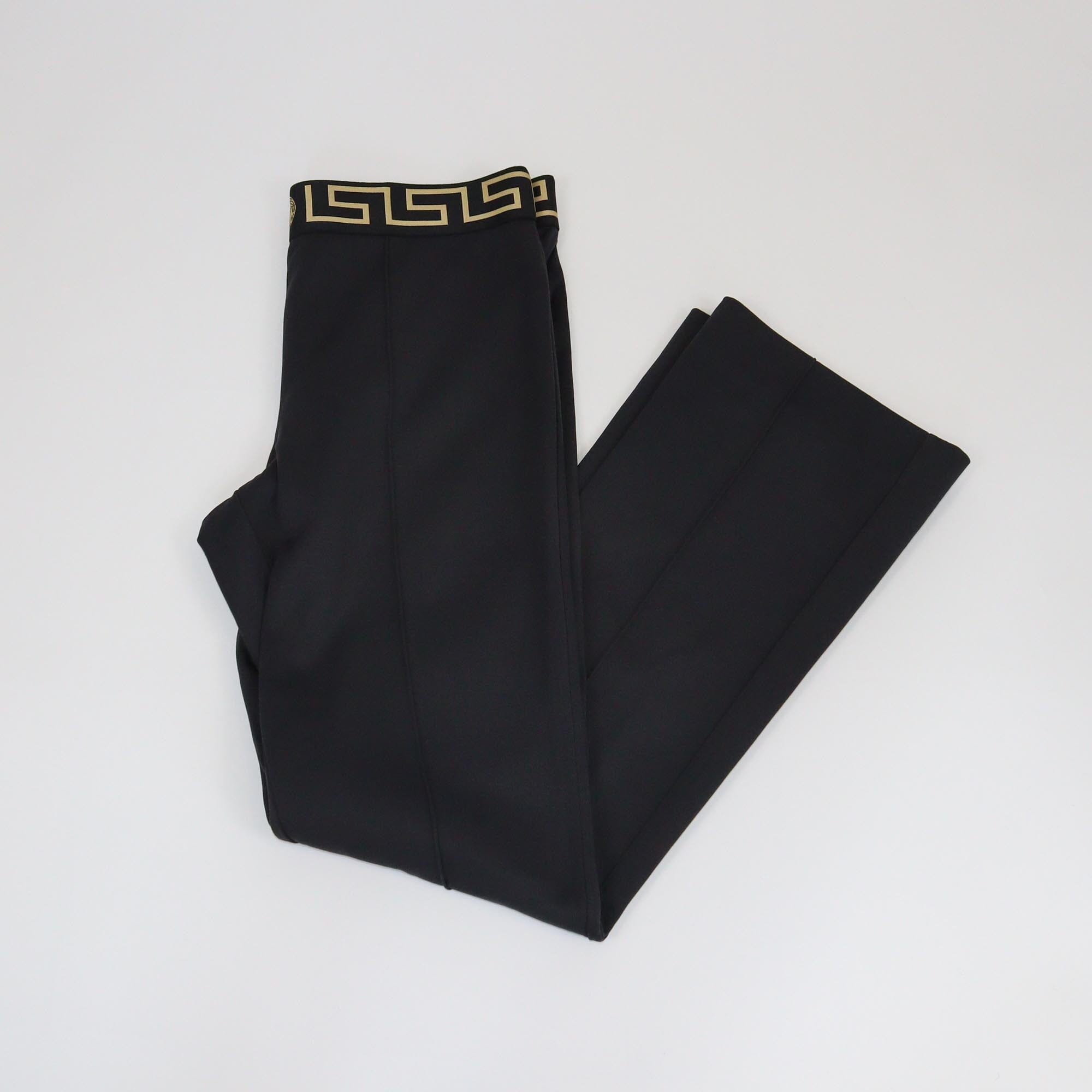 Versace Black Medusa Greca Border Long Underwear Womens Versace