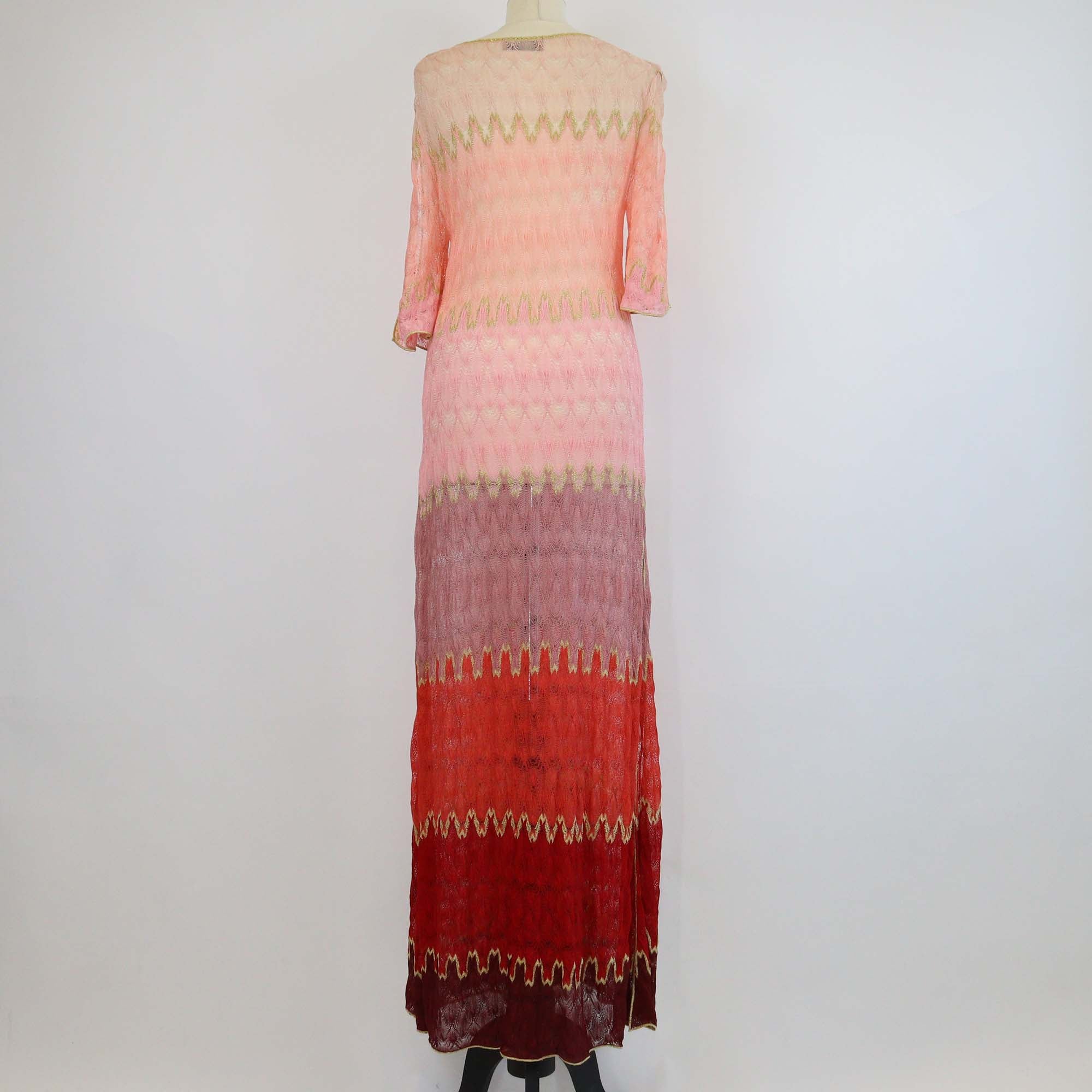 Missoni Mare Multicolor Viscose Crochet Short Sleeve Dress