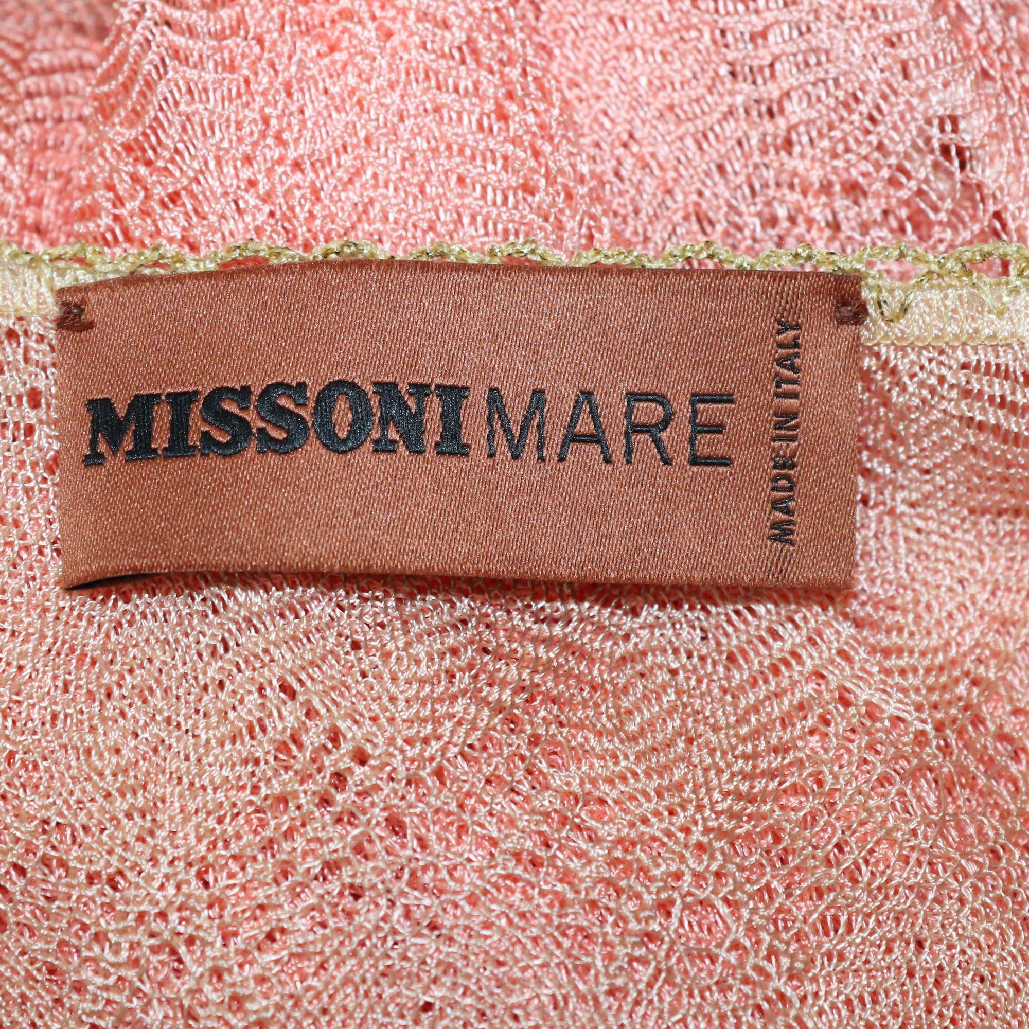 Missoni Mare Multicolor Viscose Crochet Short Sleeve Dress