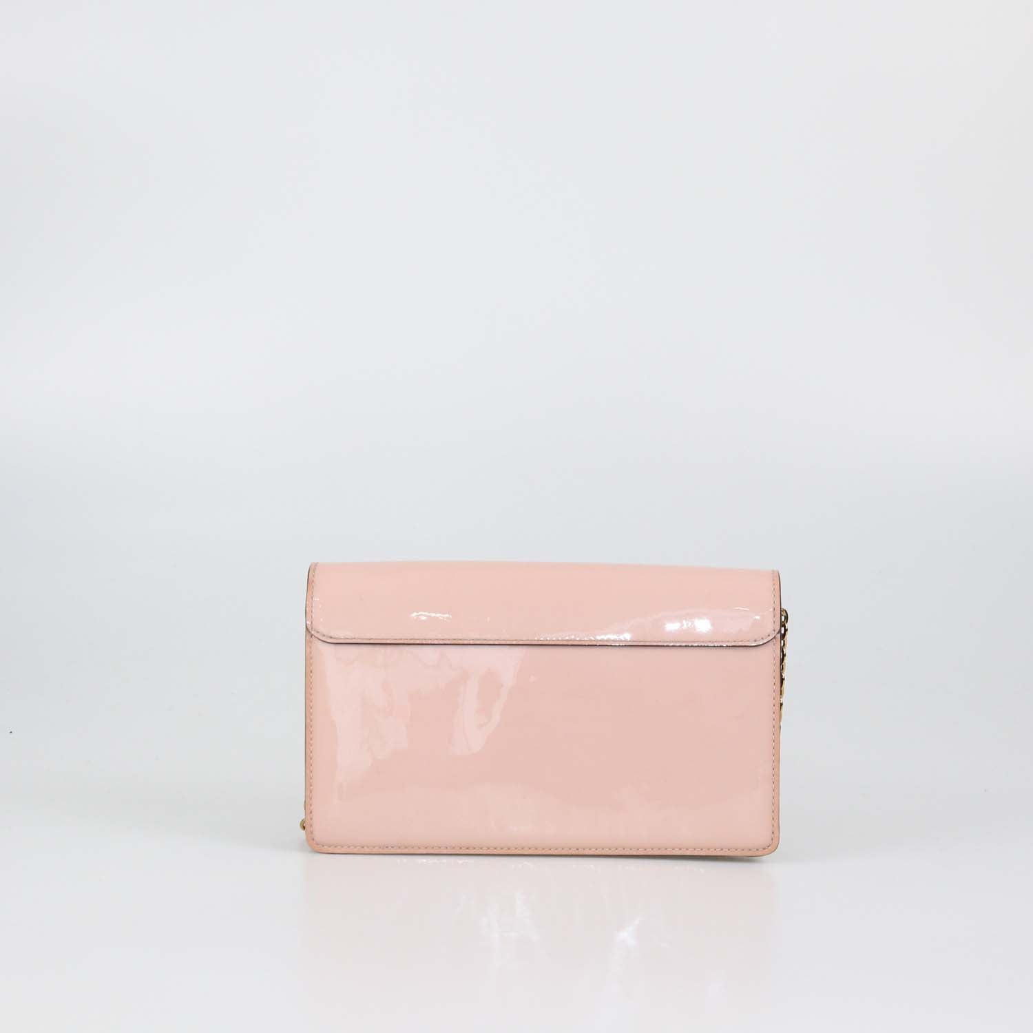 Louis Vuitton Rose Ballerine Vernis Cherrywood Wallet On Chain