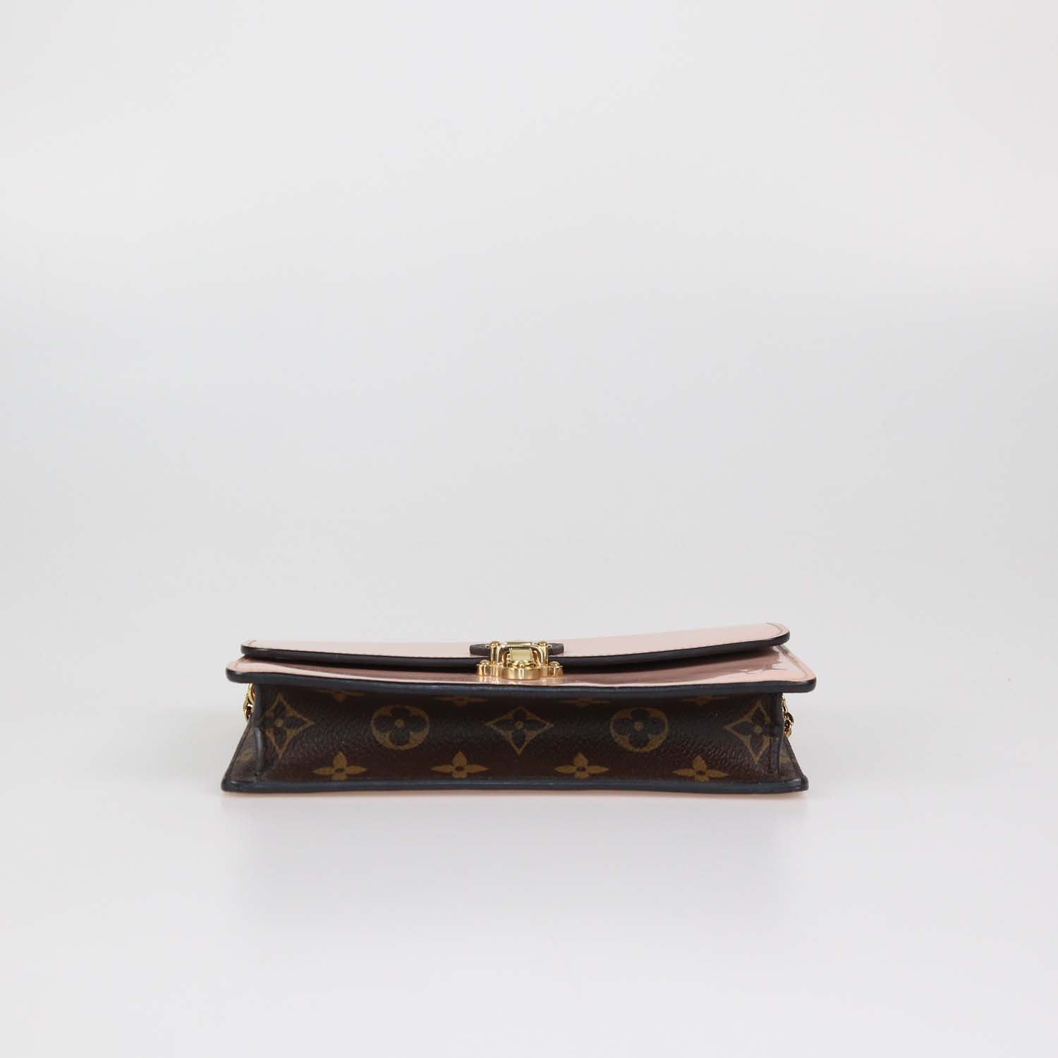 Louis Vuitton Rose Ballerine Vernis Cherrywood Wallet On Chain
