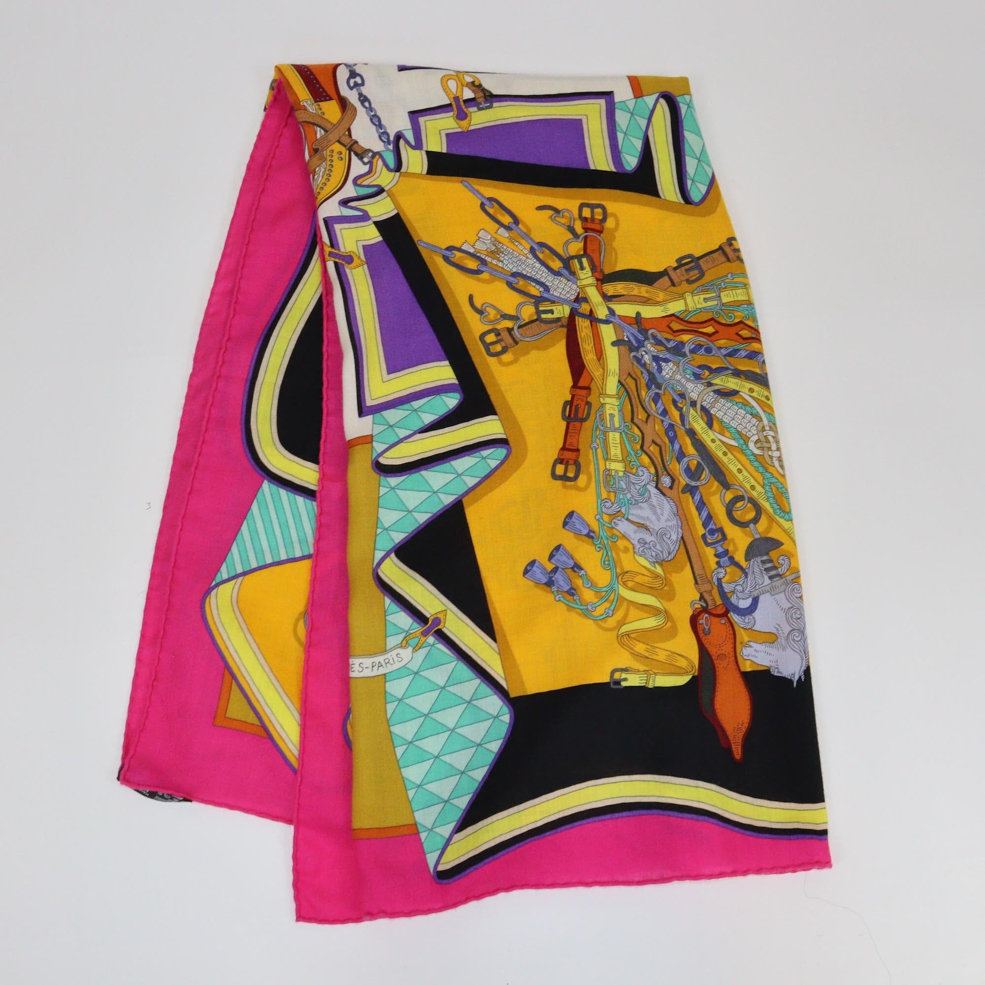 Hermes Multicolor Bouquets Sellier Shawl Womens Hermes