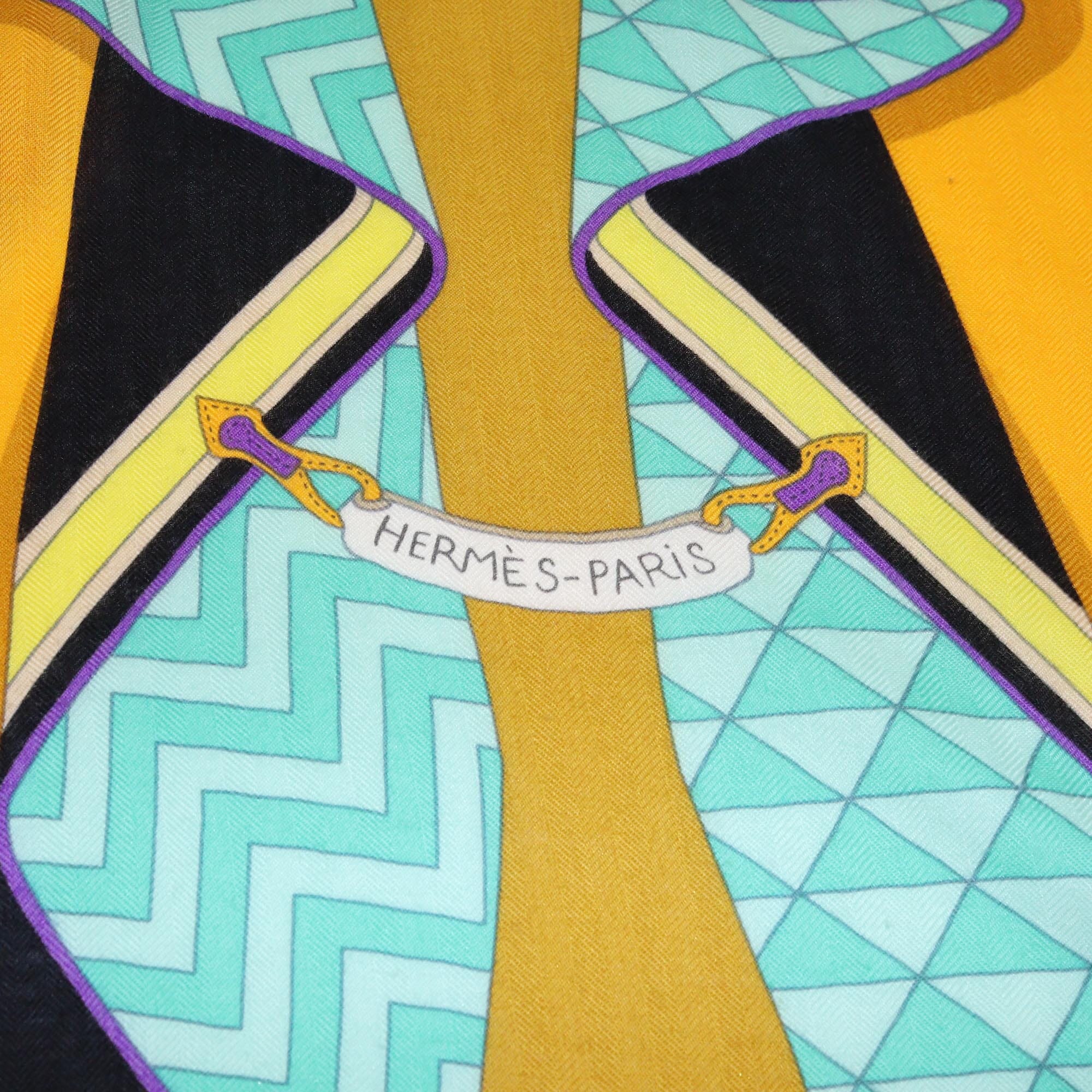 Hermes Multicolor Bouquets Sellier Shawl Womens Hermes