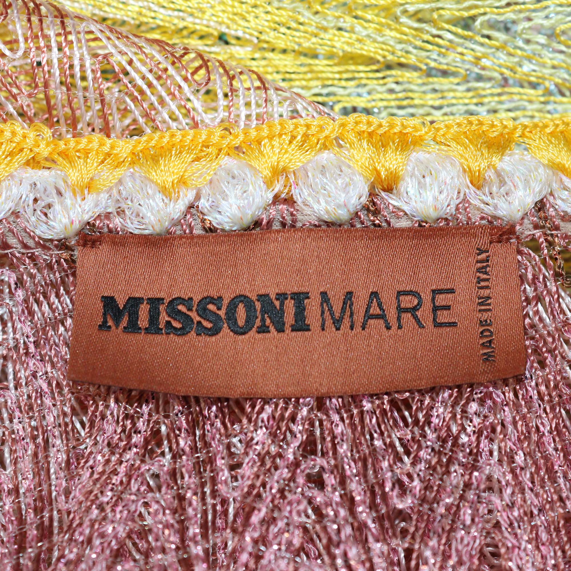 Missoni Mare Multicolor Viscose Chevron Pattern Knit Beach Cover Up Robe