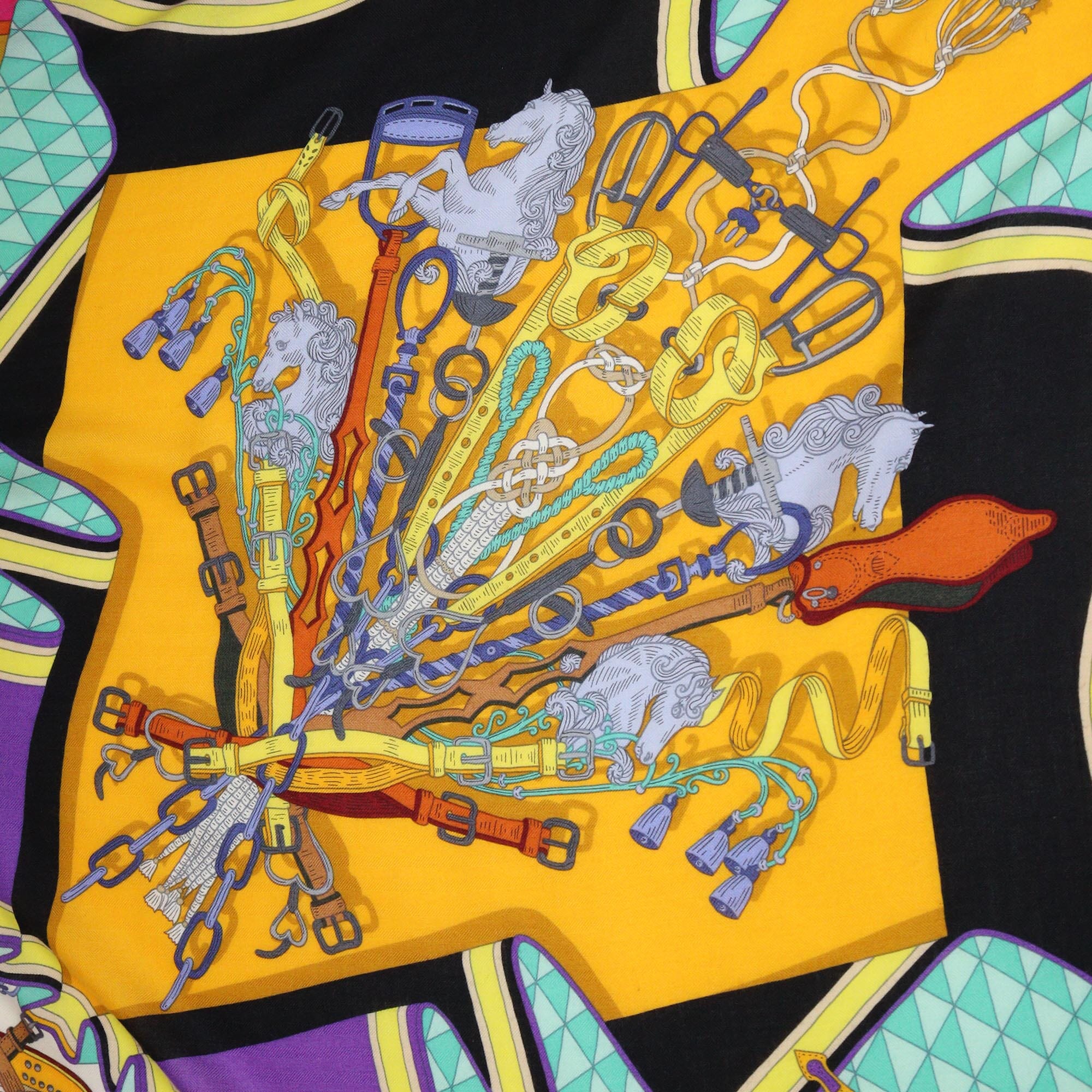 Hermes Multicolor Bouquets Sellier Shawl Womens Hermes