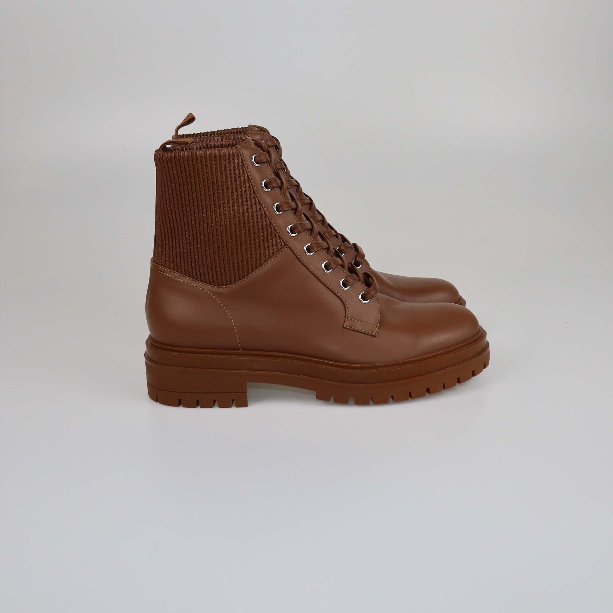 Gianvito Rossi Brown Trim Combat Boots Womens Gianvito Rossi