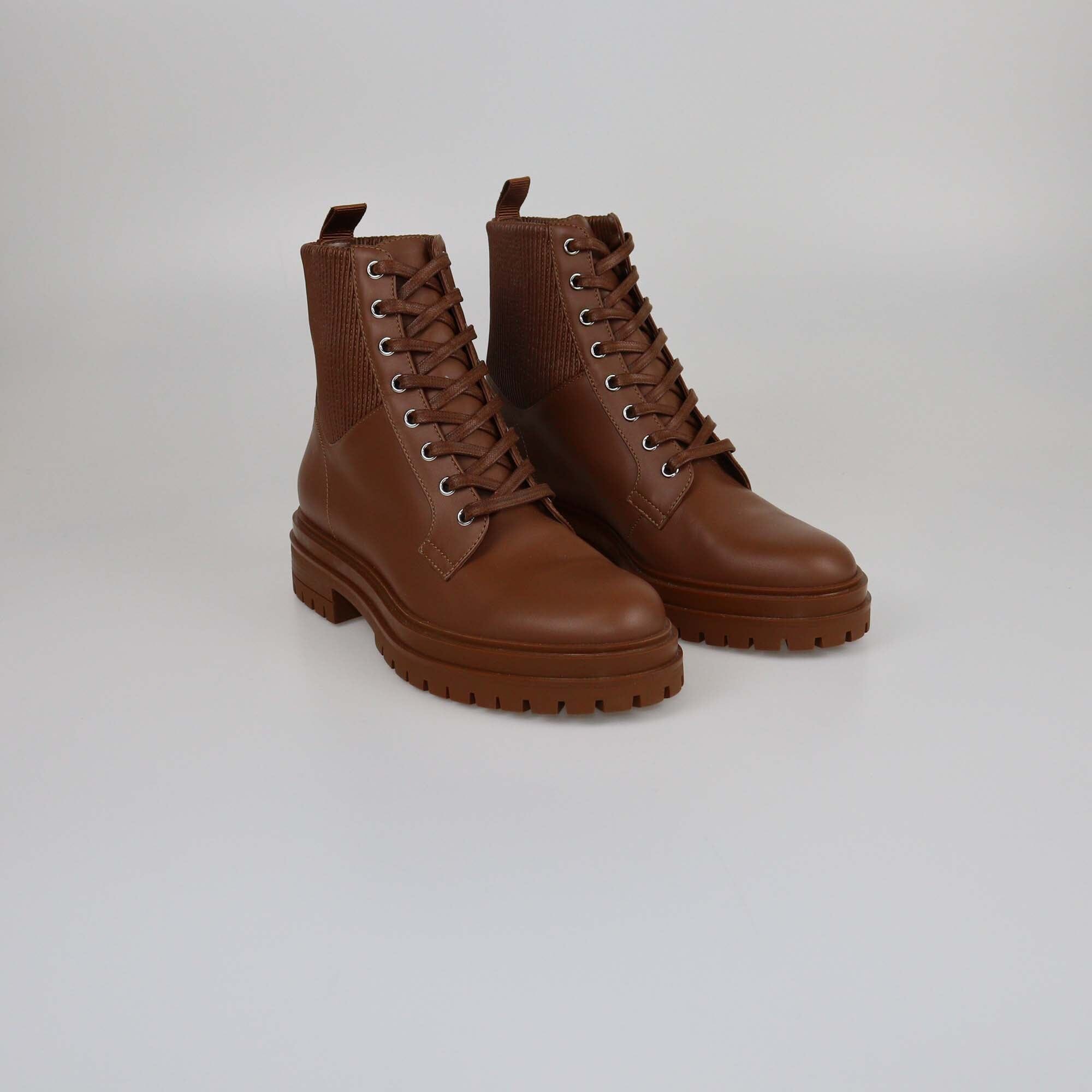 Gianvito Rossi Brown Trim Combat Boots Womens Gianvito Rossi