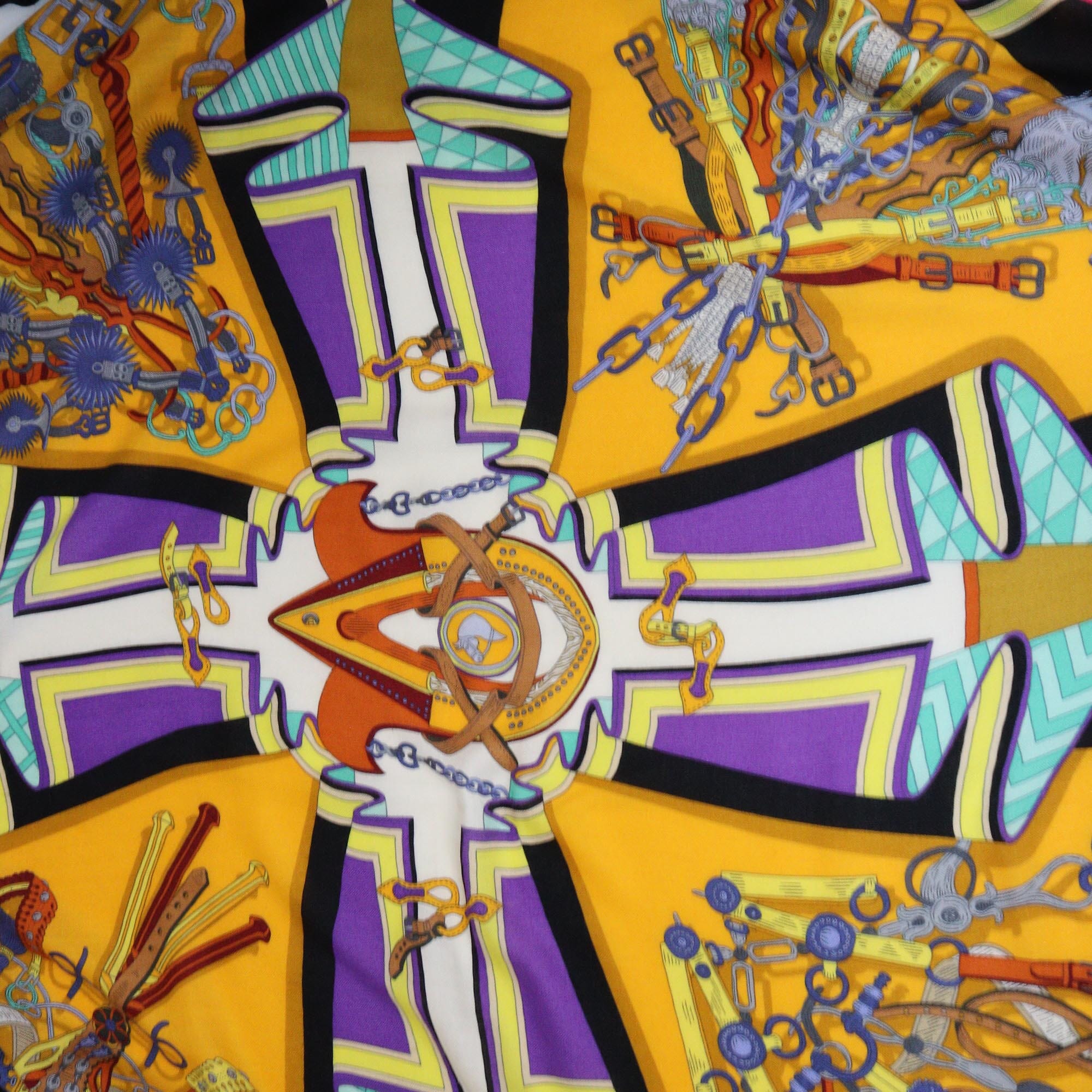 Hermes Multicolor Bouquets Sellier Shawl Womens Hermes