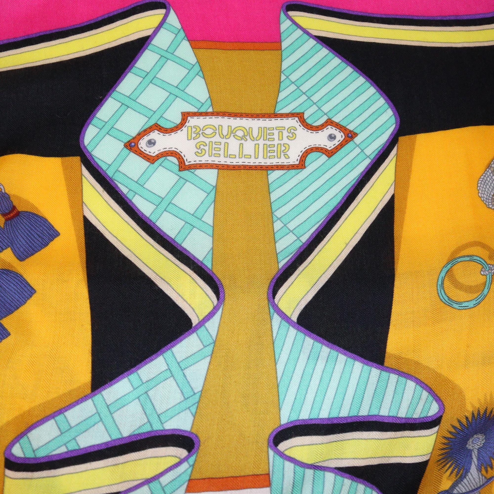 Hermes Multicolor Bouquets Sellier Shawl Womens Hermes