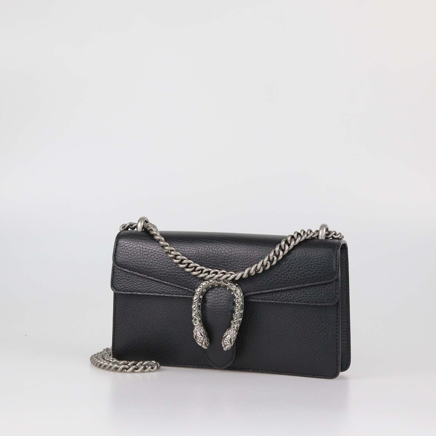 Gucci Black Leather Small Rectangular Dionysus Shoulder Bag