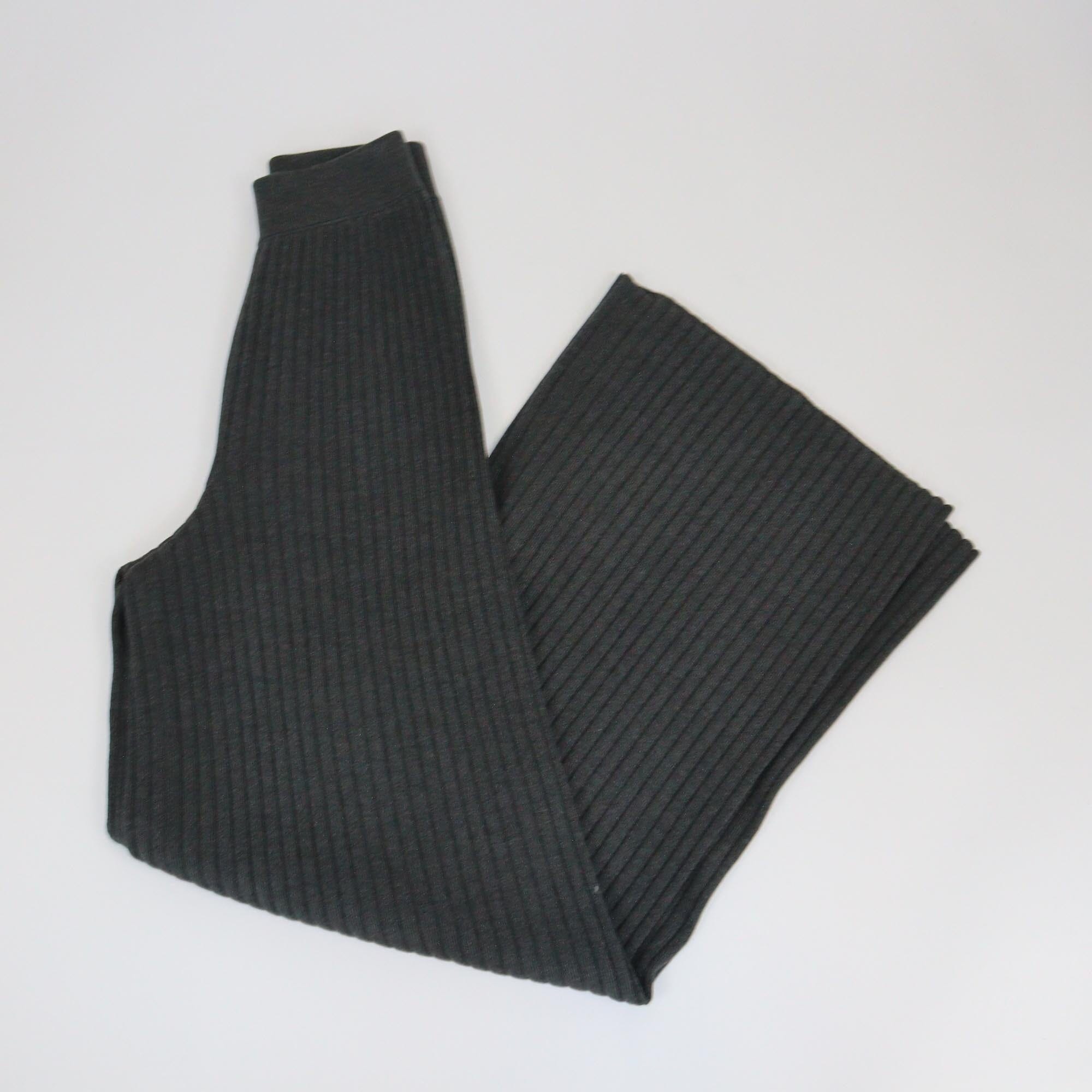 Stella McCartney Dark Grey Elastic Waits Knit Wide Leg Pants Womens Stella McCatney