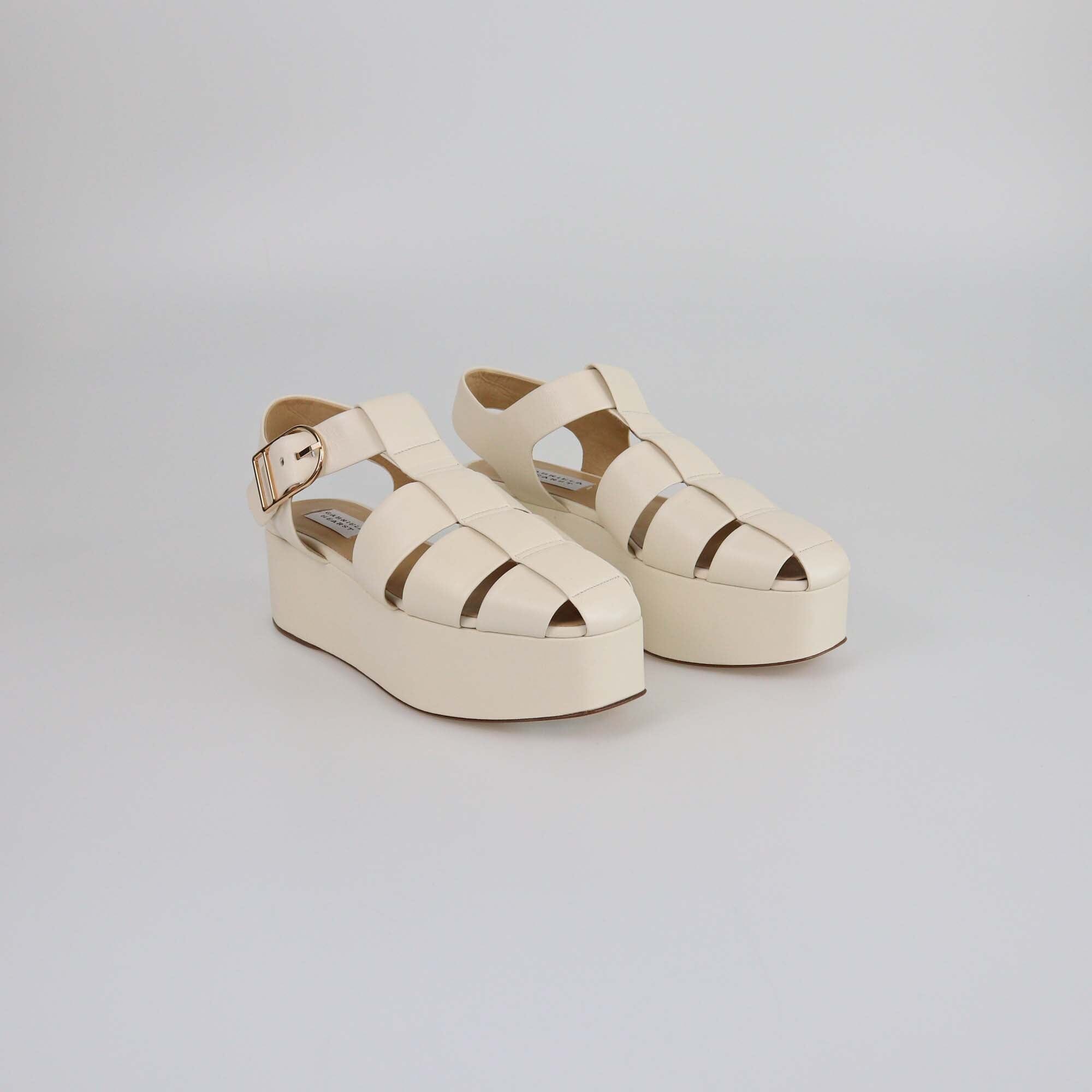 Gabriela Hearst Cream Mila Platform Sandals Womens Gabriela Hearts