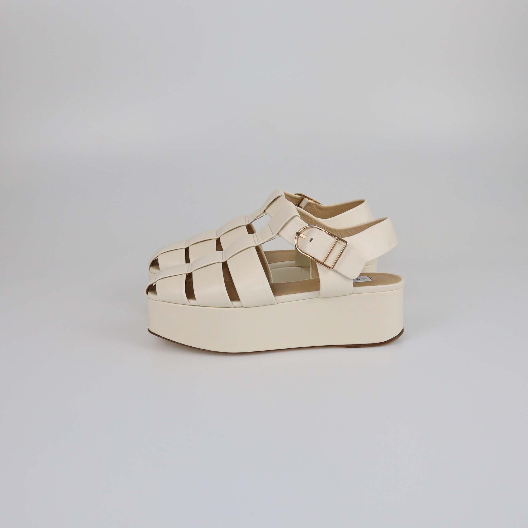 Gabriela Hearst Cream Mila Platform Sandals Womens Gabriela Hearts